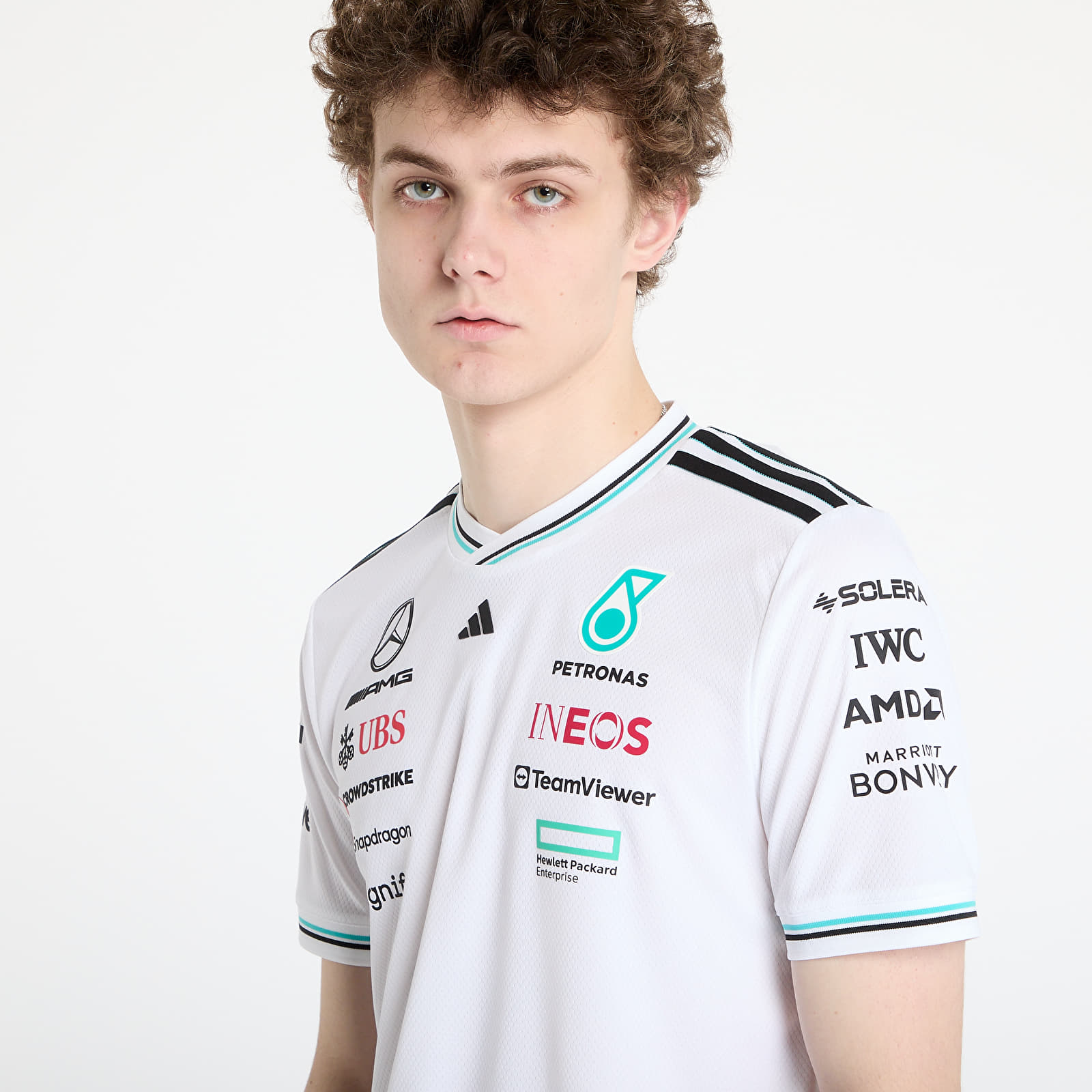 Camisetas adidas x Mercedes Amg Petronas Formula One Team Driver Authentic Jersey White/ White/ Black