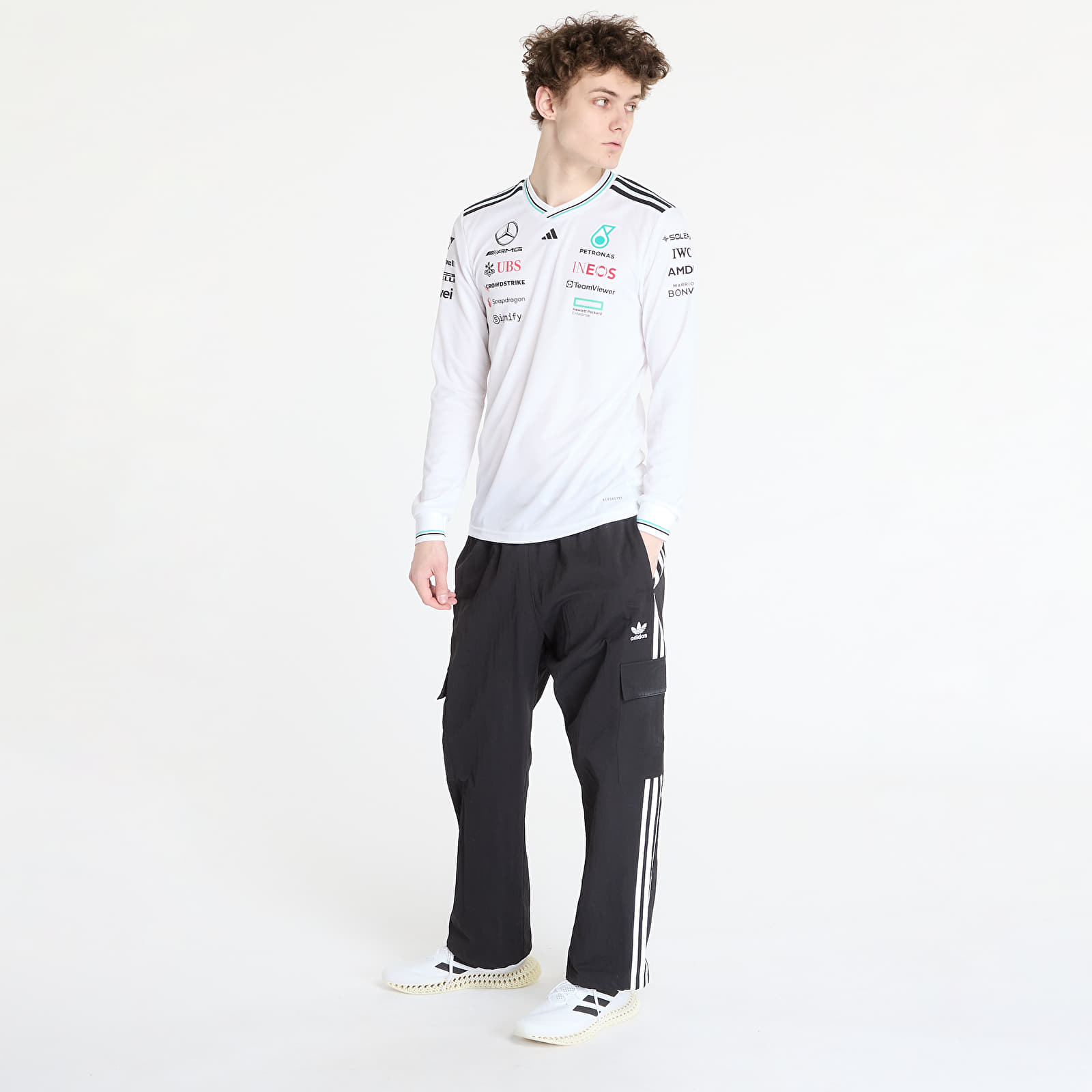 Trikood adidas x Mercedes Amg Petronas Formula One Team Driver Authentic Long Sleeve Jersey White/ White/ Black