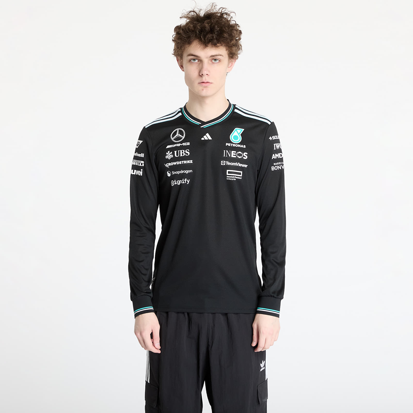 Trikood adidas x Mercedes Amg Petronas Formula One Team Driver Authentic Long Sleeve Jersey Black/ Black/ White