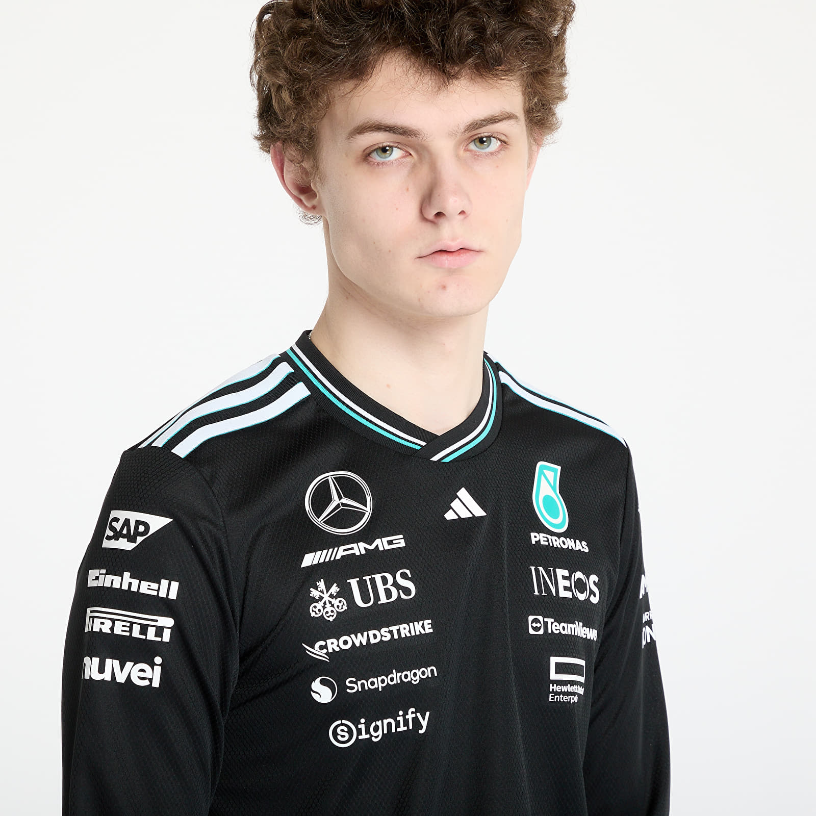 Trikood adidas x Mercedes Amg Petronas Formula One Team Driver Authentic Long Sleeve Jersey Black/ Black/ White