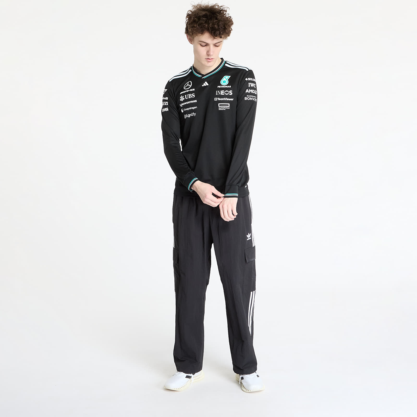 Trikood adidas x Mercedes Amg Petronas Formula One Team Driver Authentic Long Sleeve Jersey Black/ Black/ White