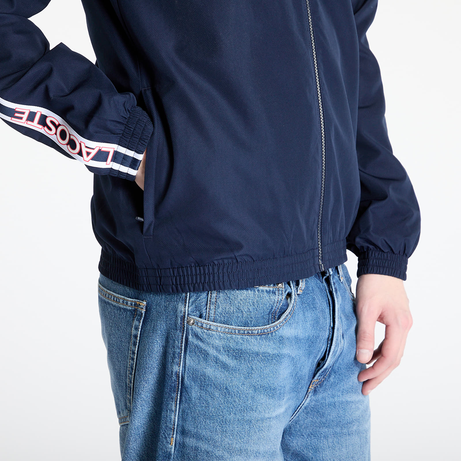 Jakne LACOSTE Diamond Weave Jacket Navy Blue/ Grenadine
