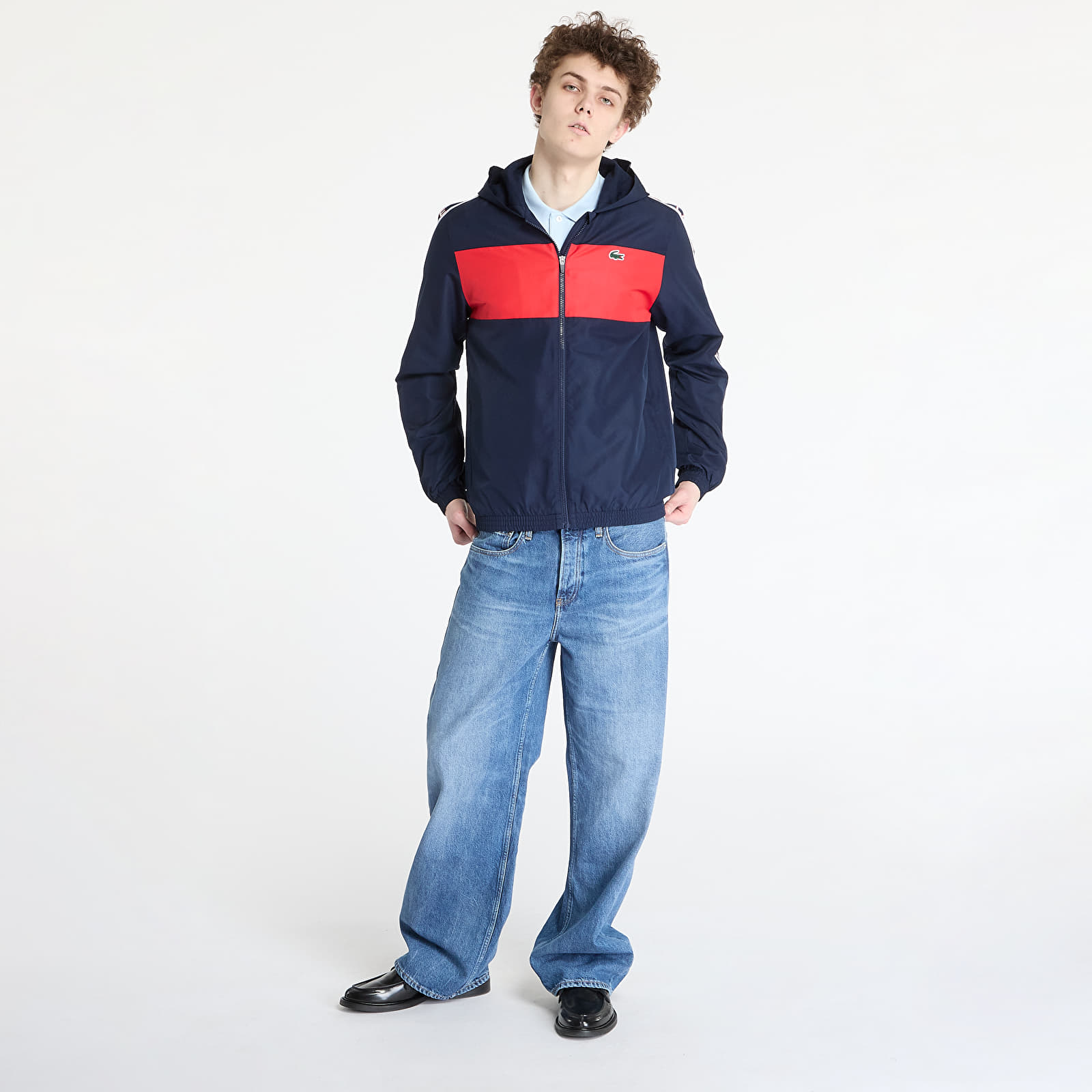 Jakne LACOSTE Diamond Weave Jacket Navy Blue/ Grenadine