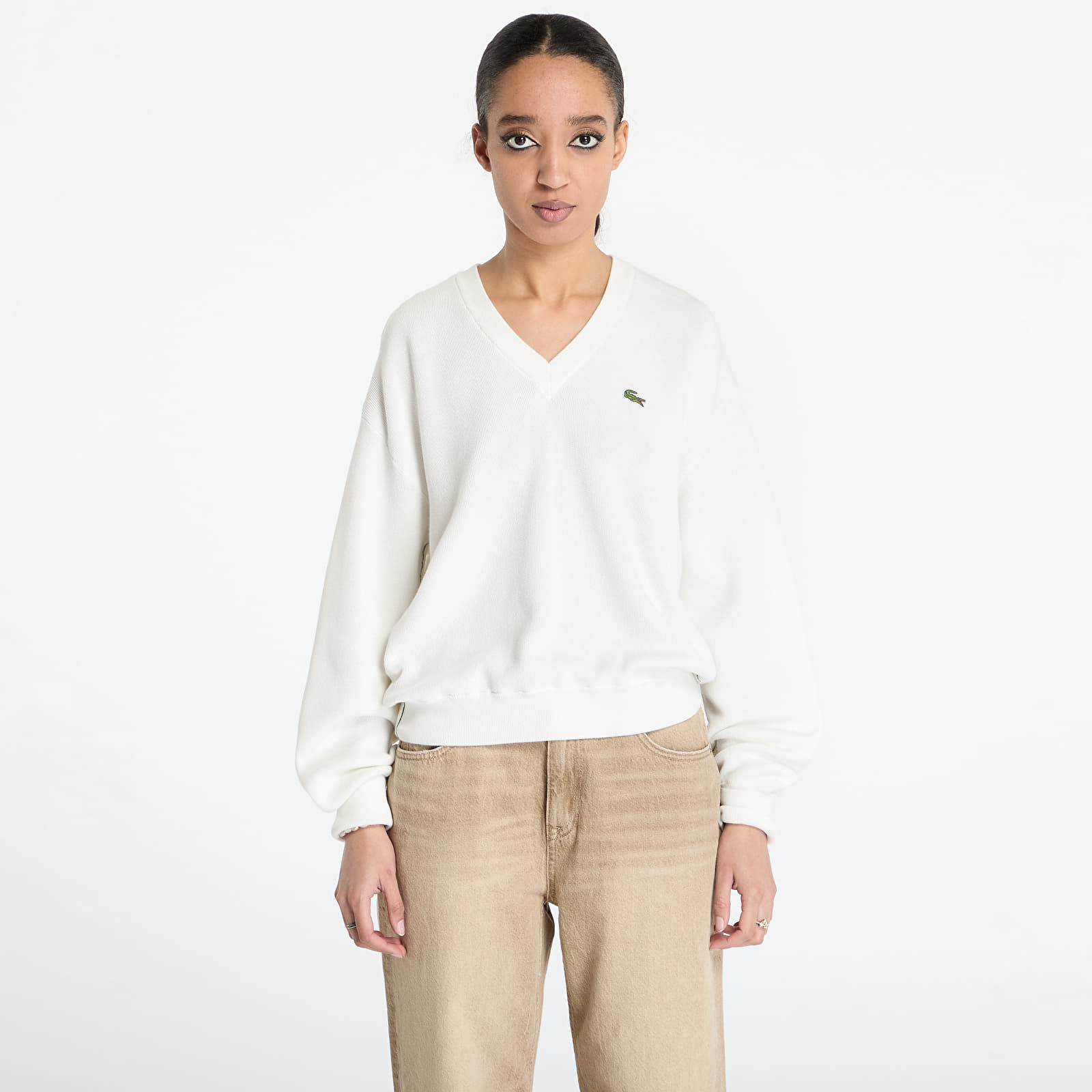Sweatshirts und Pullover LACOSTE Moss Stitch Sweater Flour