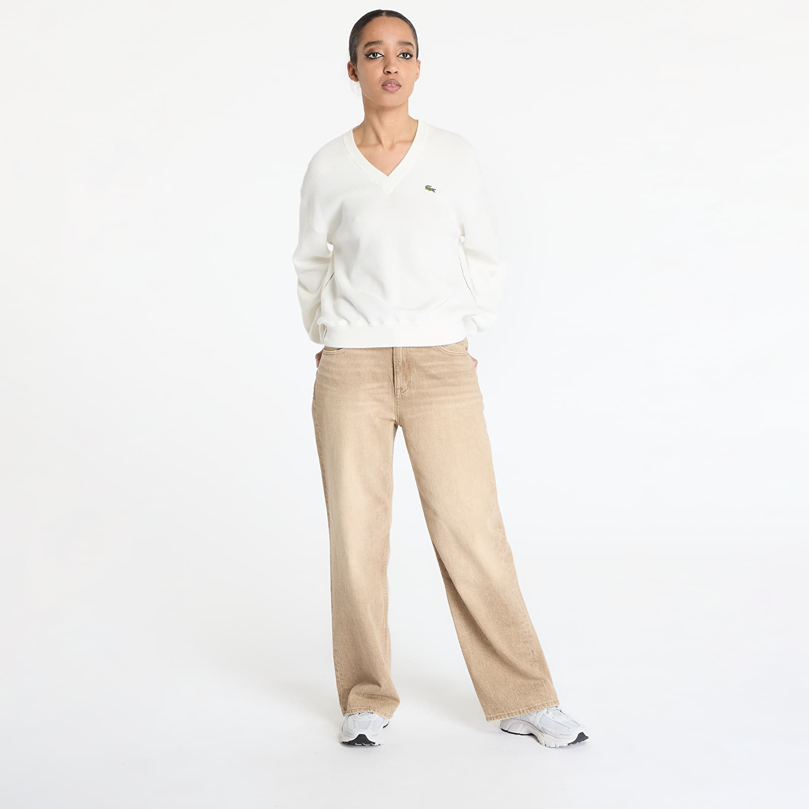 Sweatshirts und Pullover LACOSTE Moss Stitch Sweater Flour