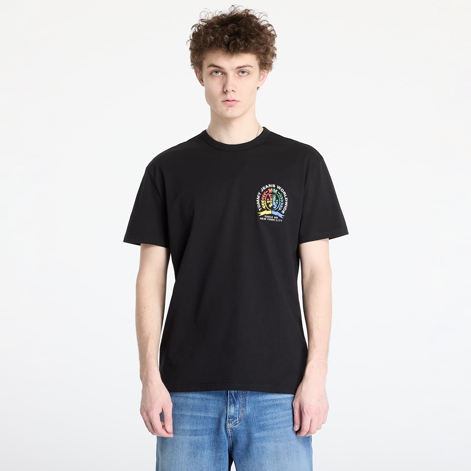 Camisetas hombre Tommy Jeans Regular Pop Crest Tee Black