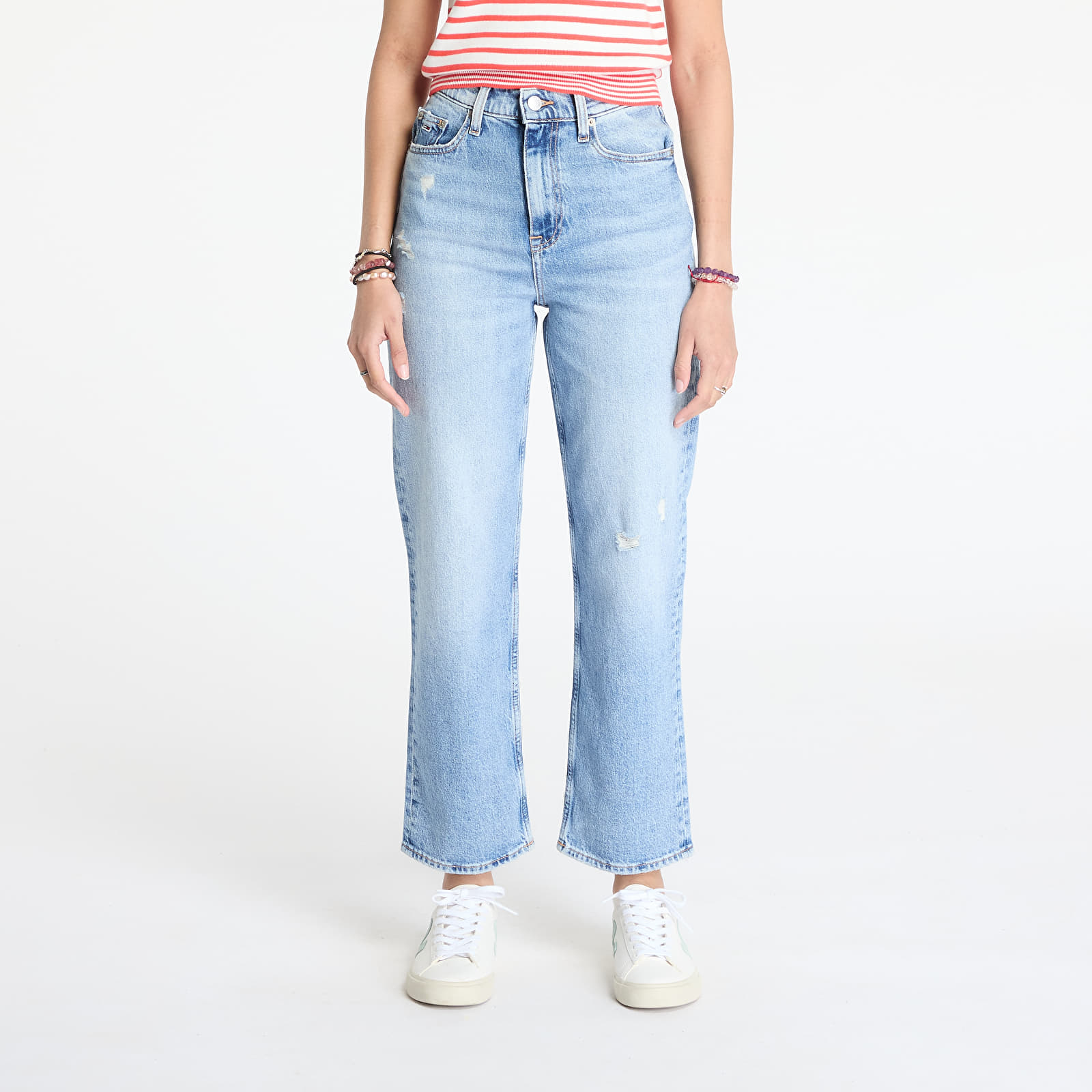 Naiste teksad Tommy Jeans Layla High Rise Slim Straight Jeans Denim Light
