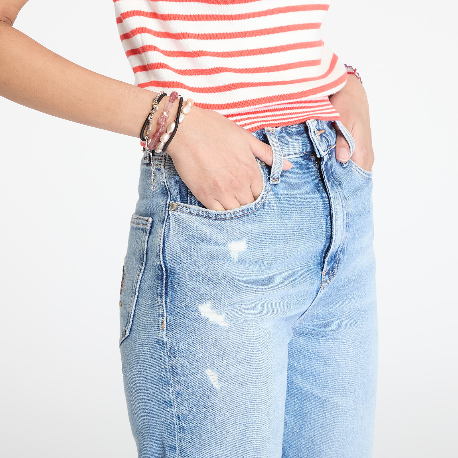 Naiste teksad Tommy Jeans Layla High Rise Slim Straight Jeans Denim Light