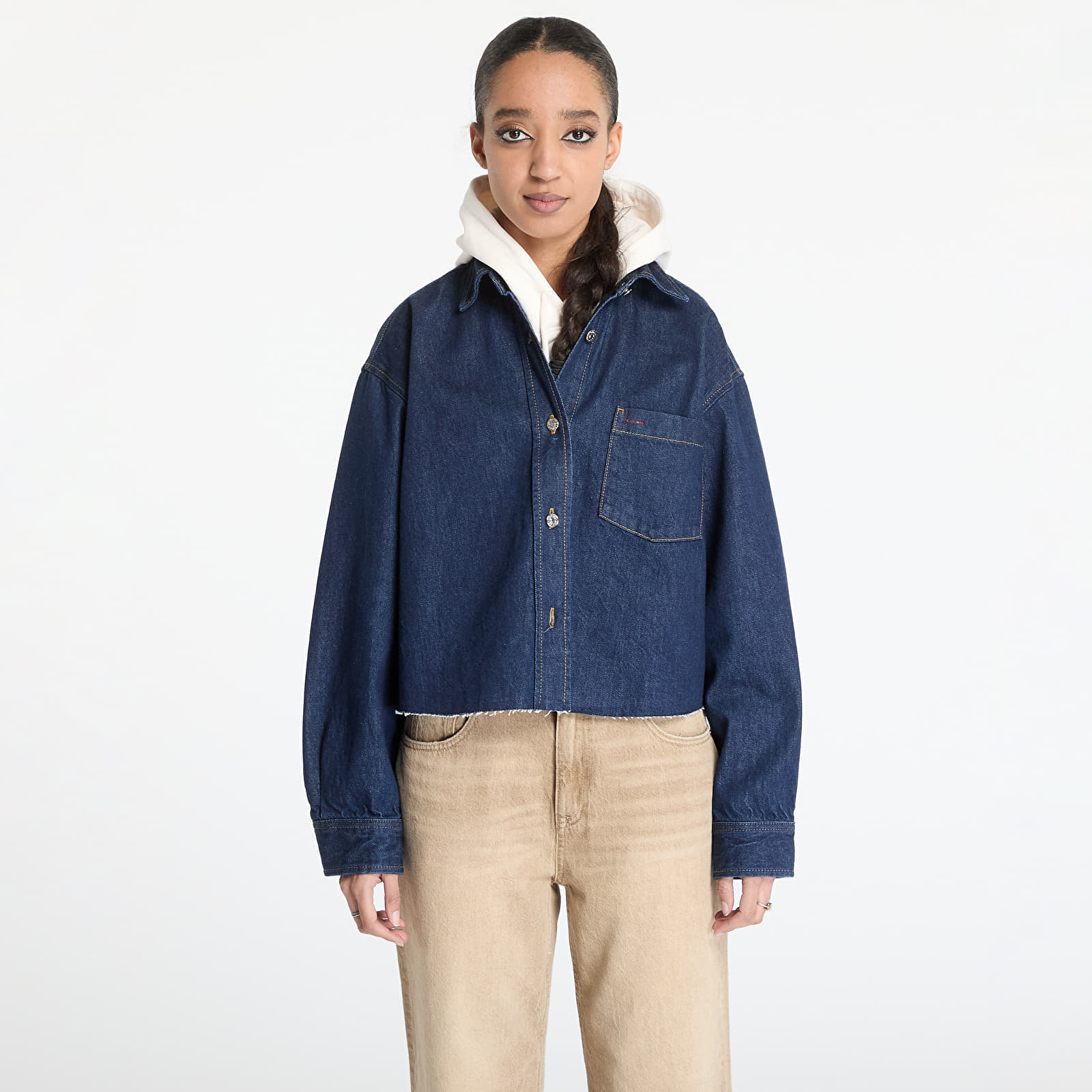 Veste Tommy Jeans Cropped Shirt Jacket L - Tommy Hilfiger - Modalova