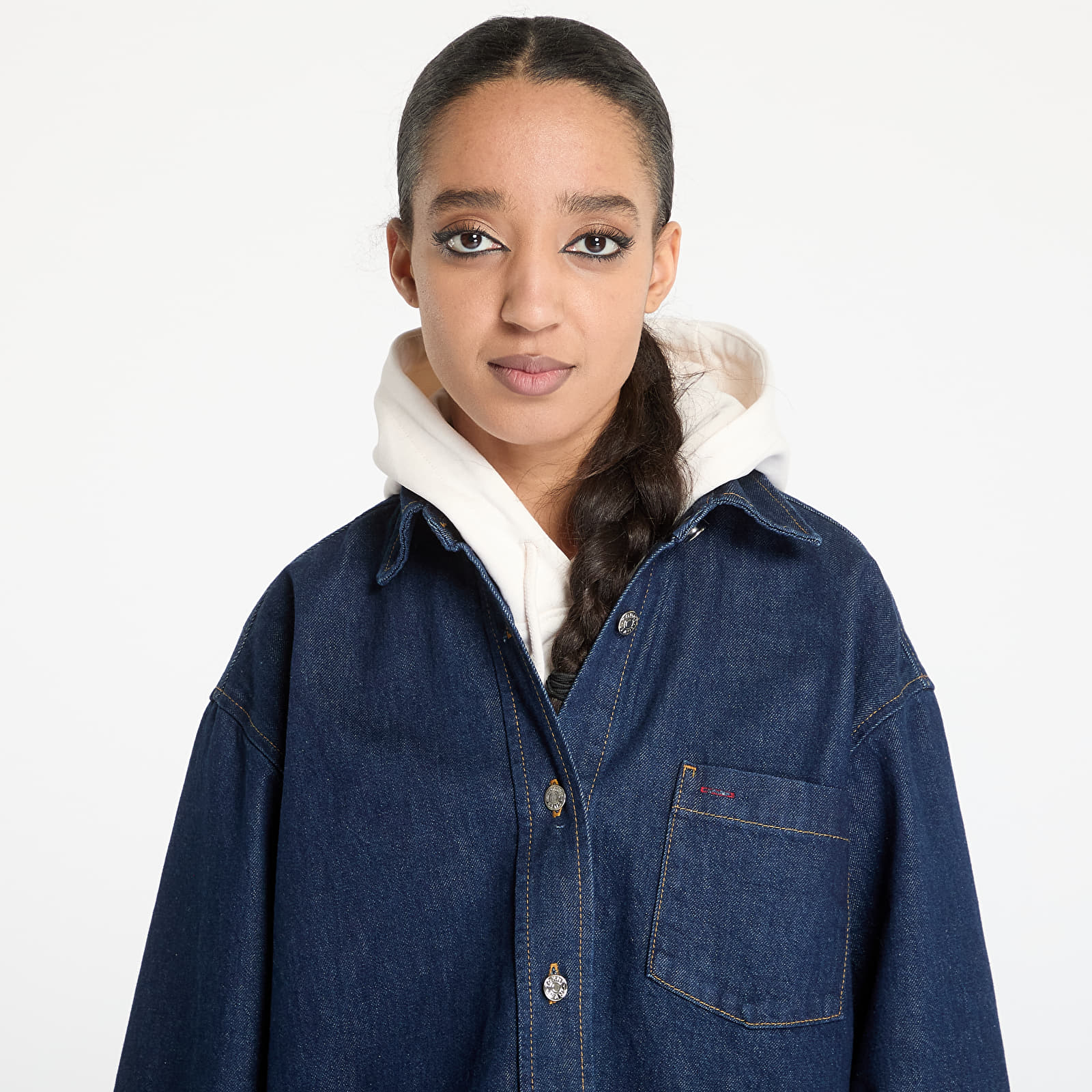 Női kabátok Tommy Jeans Cropped Denim Shirt Jacket Denim