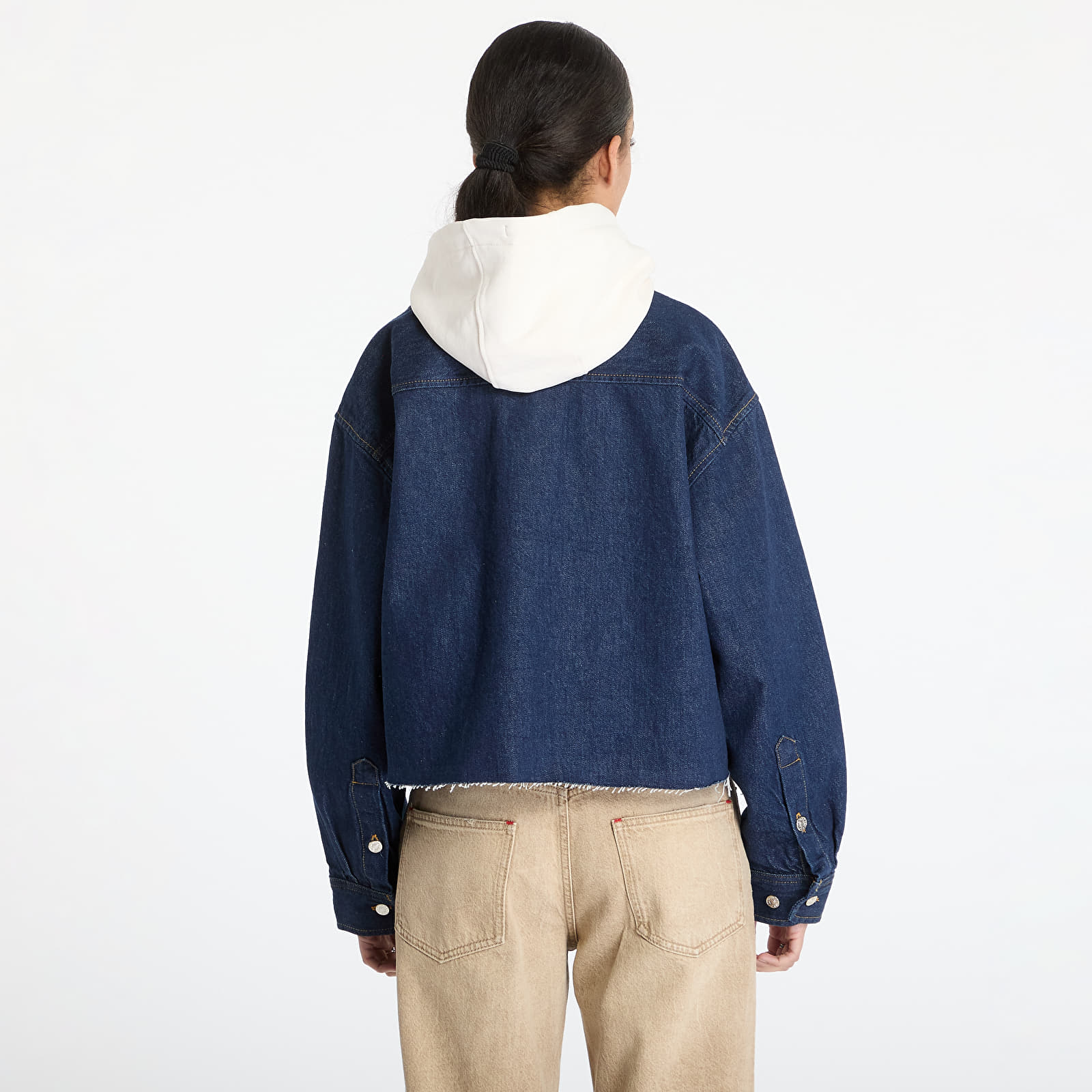 Női kabátok Tommy Jeans Cropped Denim Shirt Jacket Denim