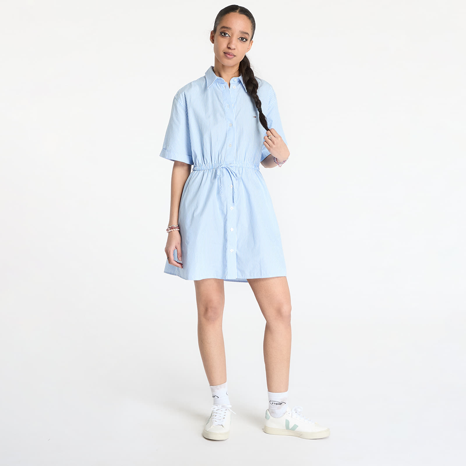 Dresses Tommy Jeans Mini Stripe Shirt Blue