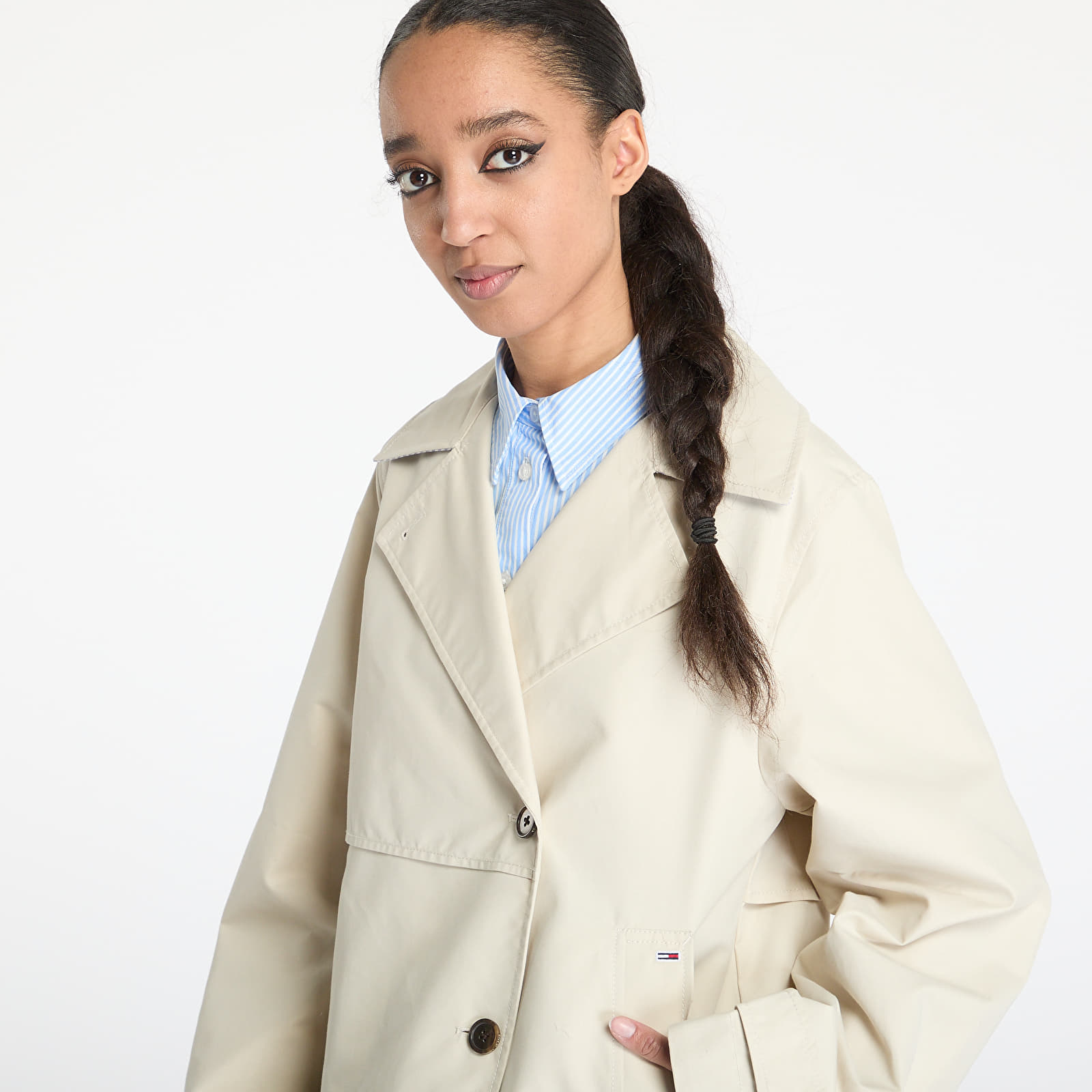 Chaquetas de mujer Tommy Jeans Short Trench Jacket Beige