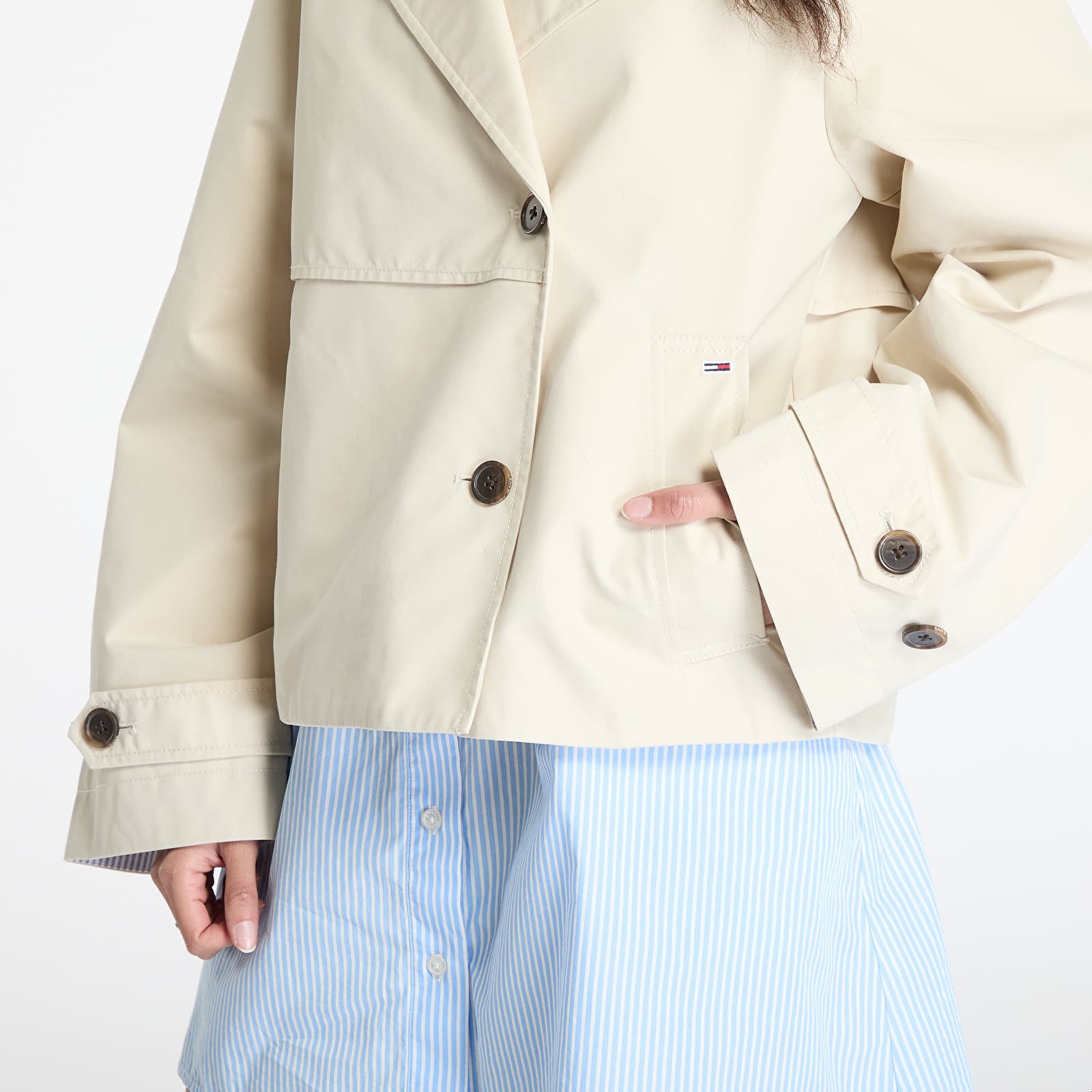 Chaquetas de mujer Tommy Jeans Short Trench Jacket Beige