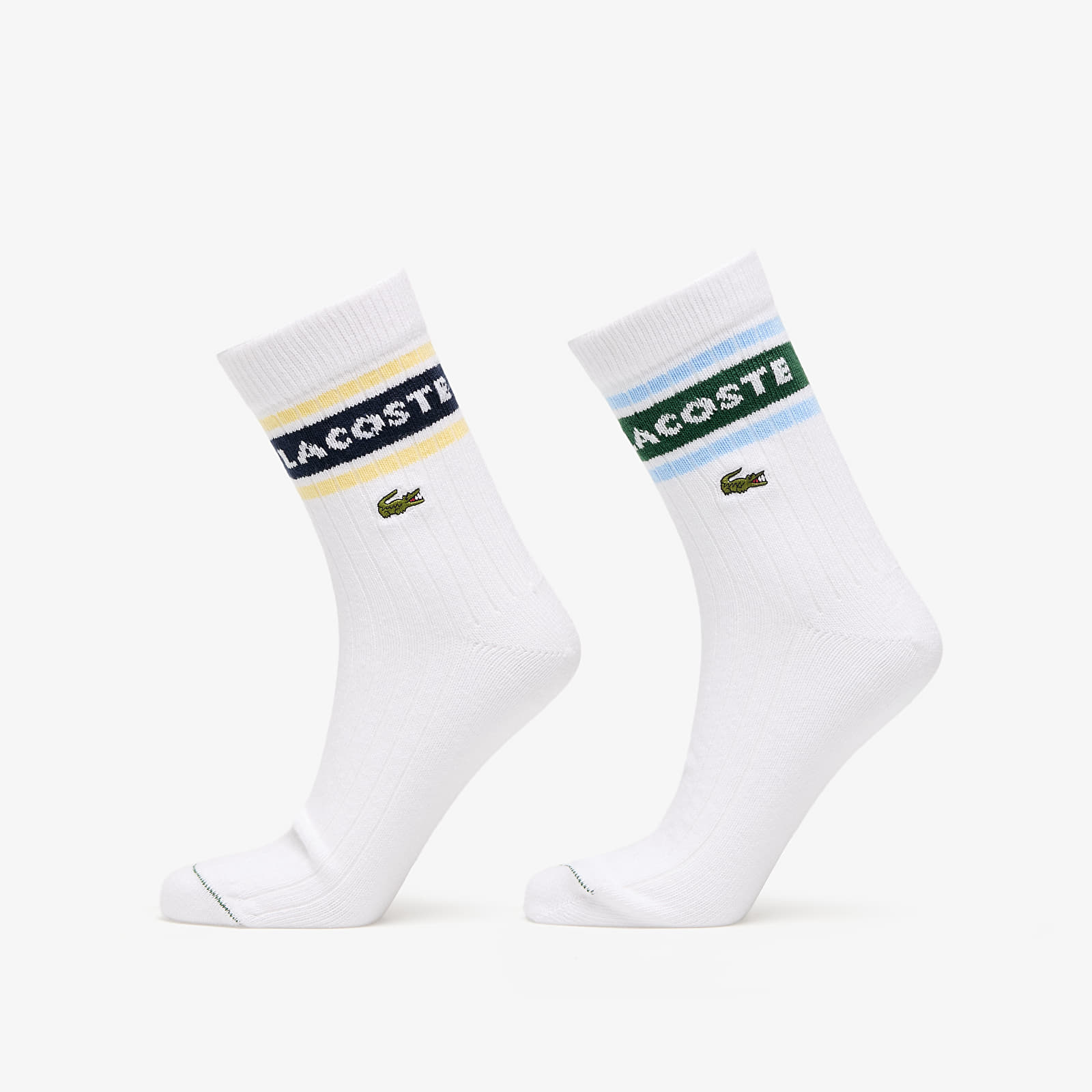 Socks LACOSTE Socks White/ Green/ Navy Blue