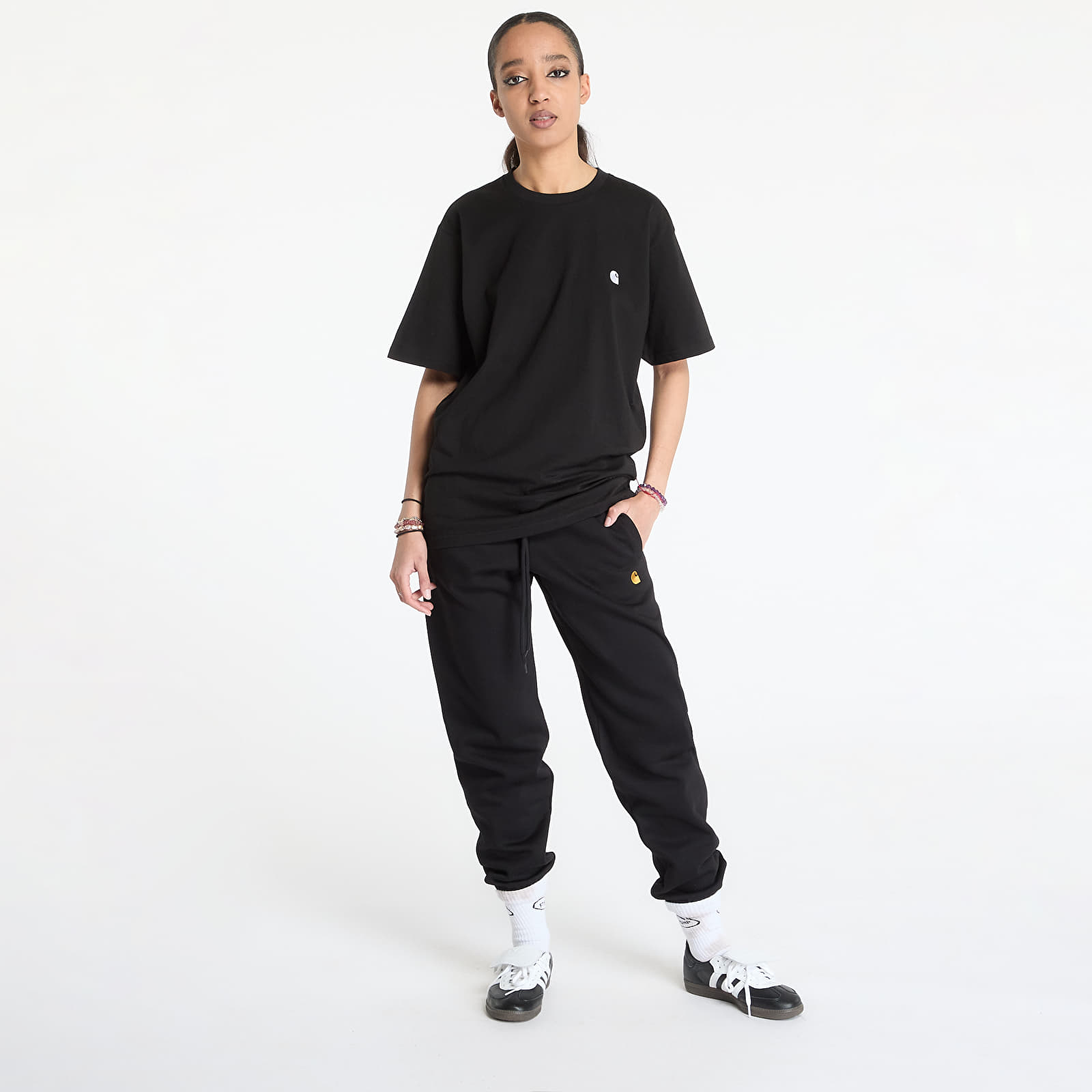 Meeste T-särgid Carhartt WIP Short Sleeve Madison T-Shirt UNISEX Black/ White