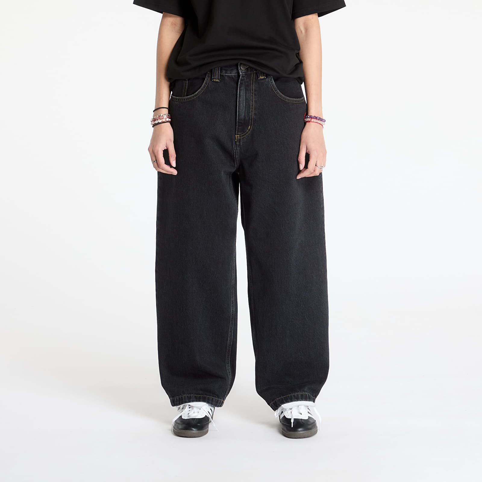 Meeste teksad Carhartt WIP Brandon Pant Black Stone Washed