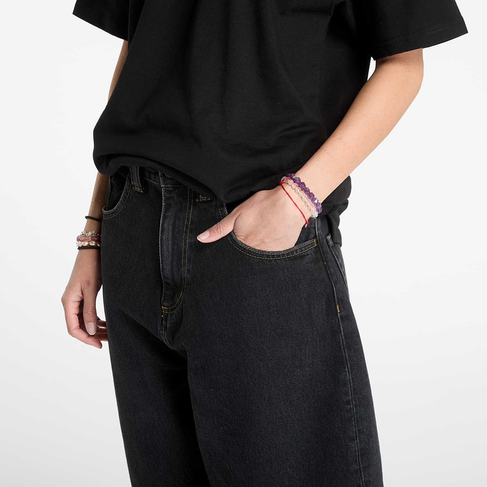 Meeste teksad Carhartt WIP Brandon Pant Black Stone Washed