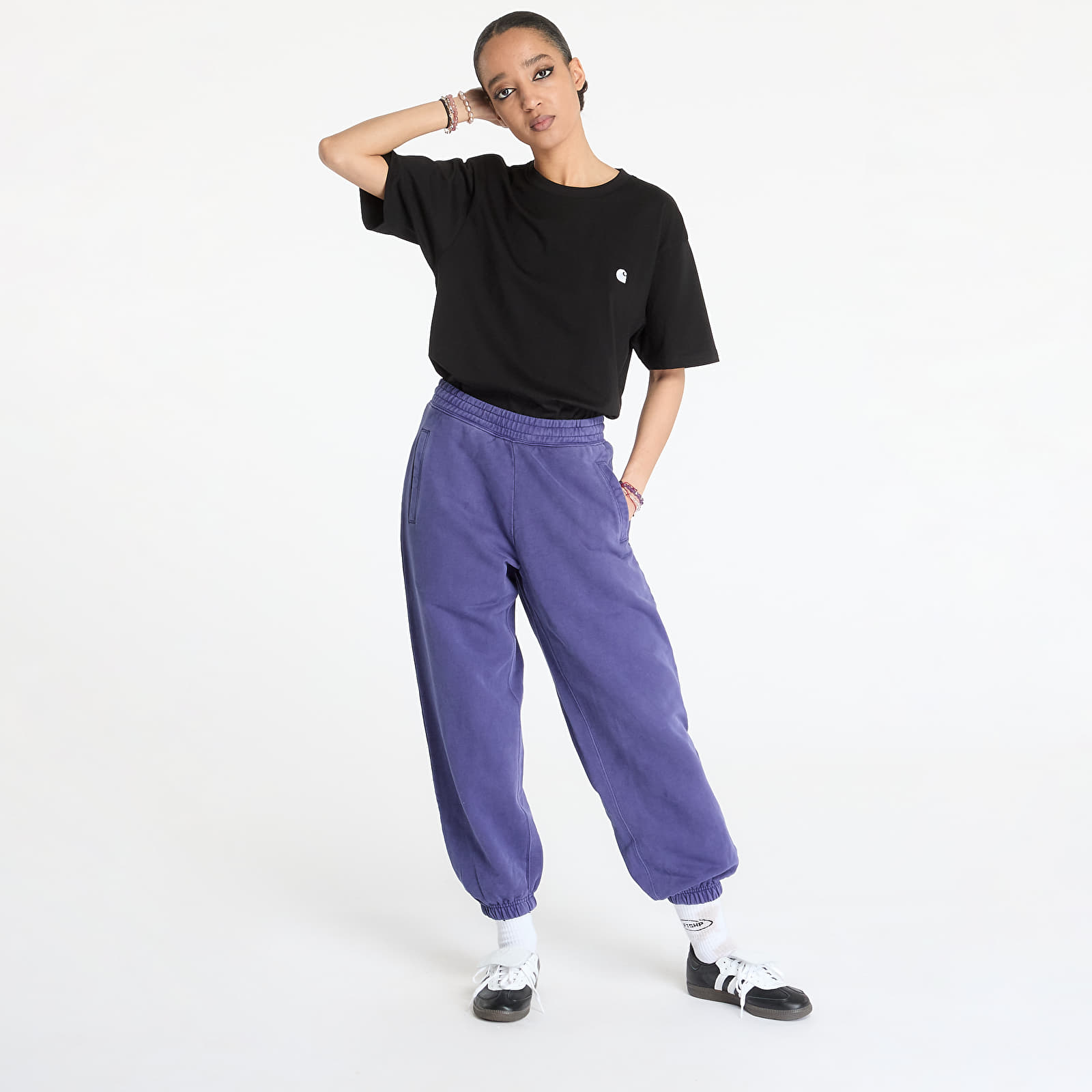 Pantalones de chándal para hombre Carhartt WIP Vista Grand Sweat Pant Aura Garment Dyed