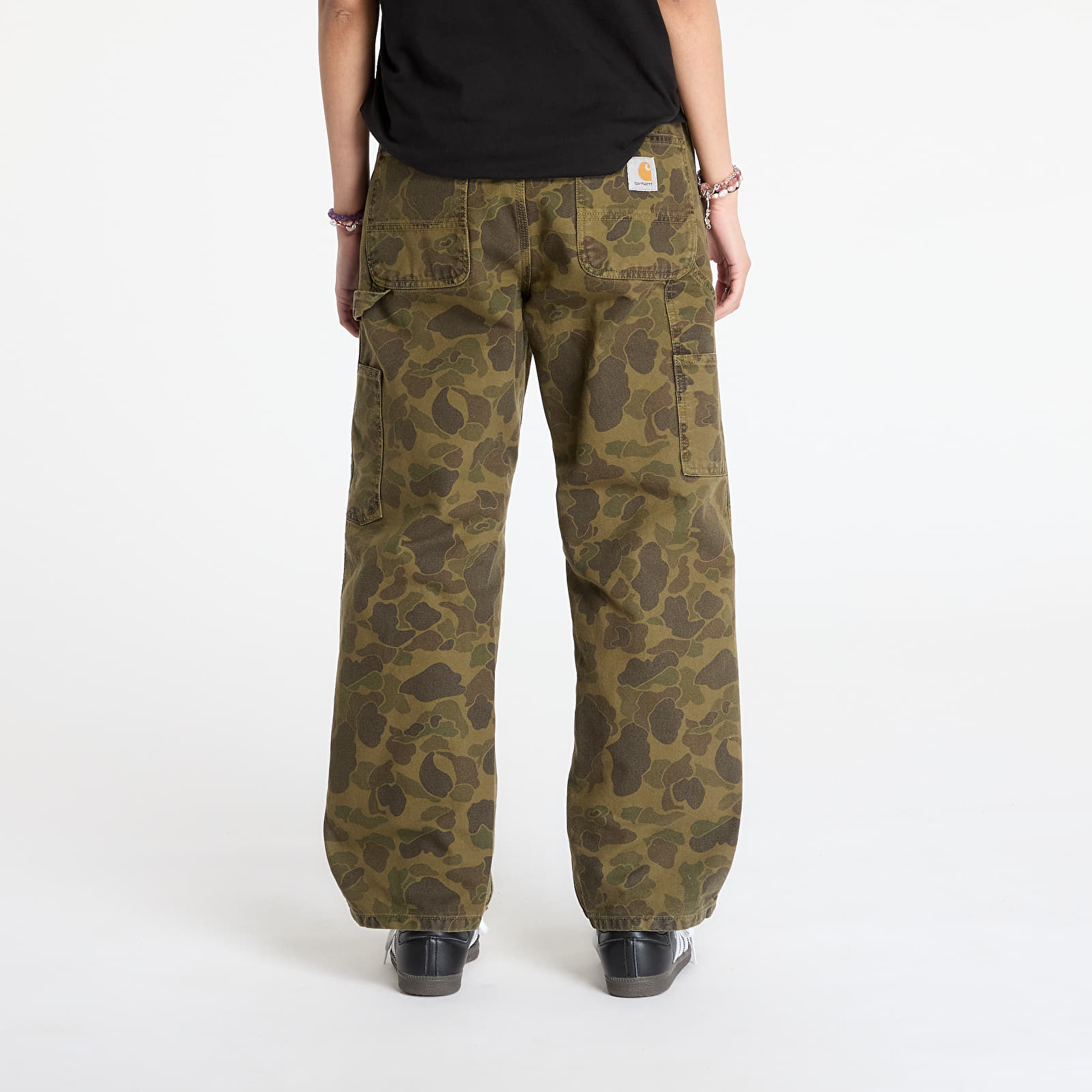 Vyriški džinsai Carhartt WIP Duck Single Knee Pant Camo Duck/ Office Green