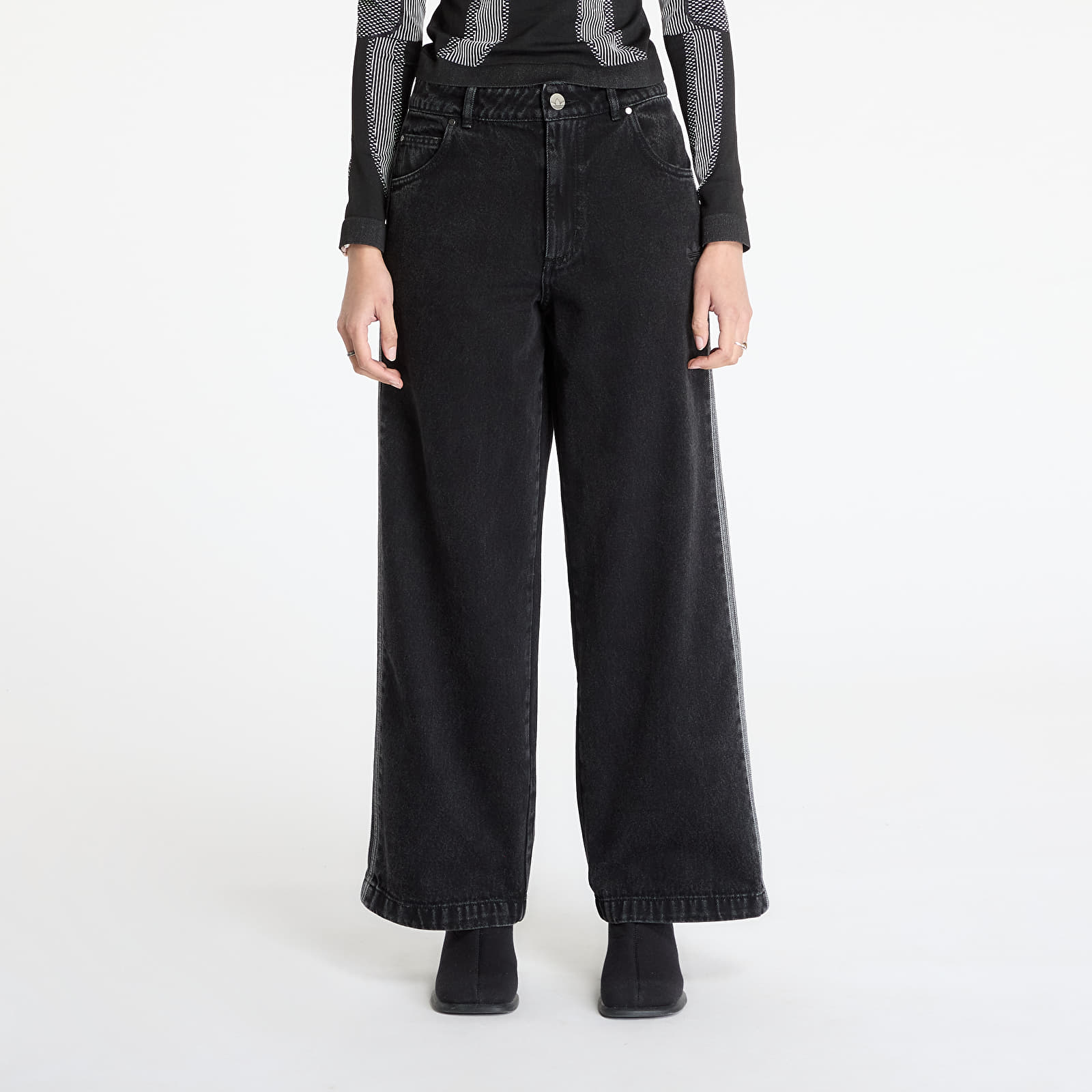 Women's jeans adidas Adicolor Denim 3-Stripes Track Pants Black