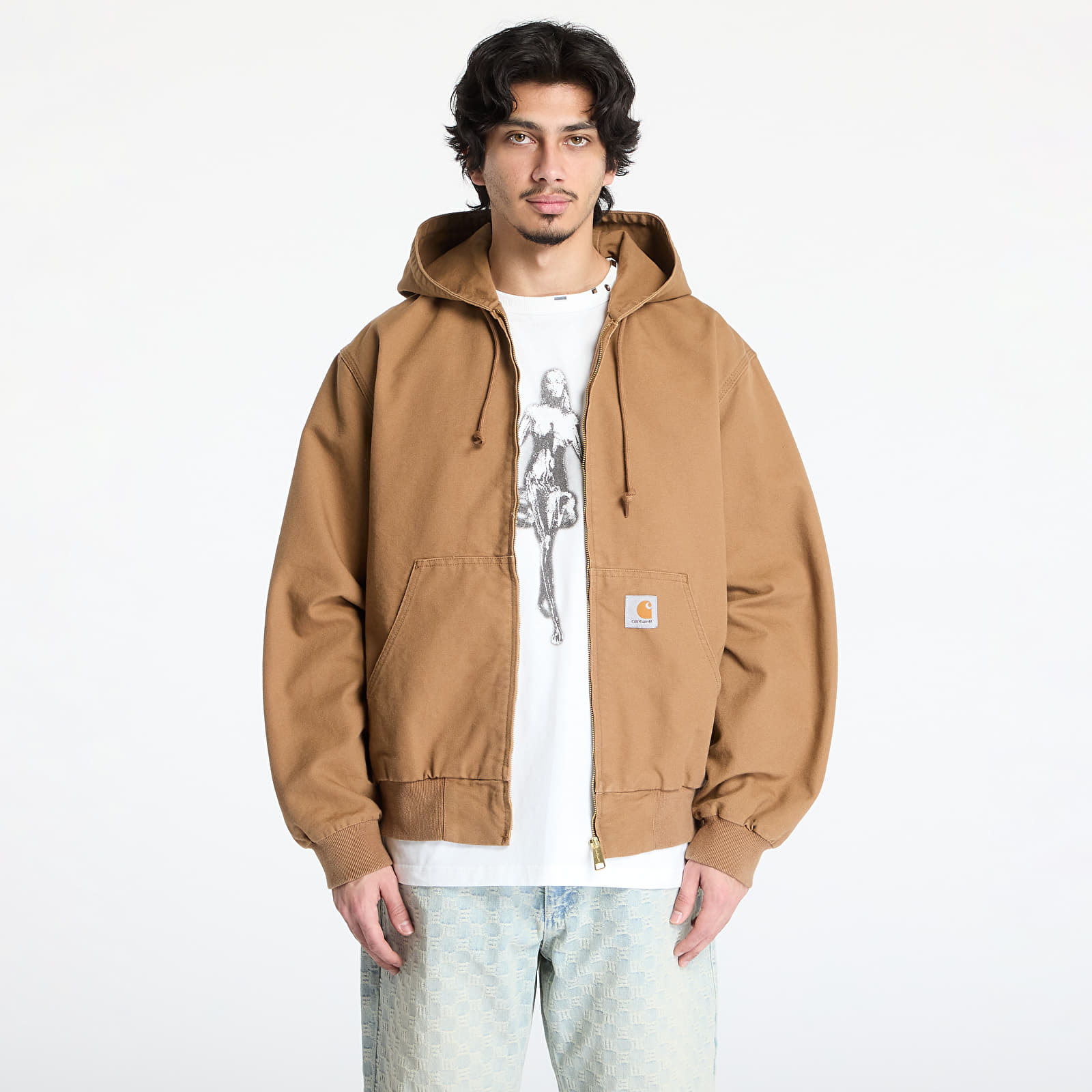 Herenjassen Carhartt WIP OG Active Jacket UNISEX Hamilton Brown Rinsed