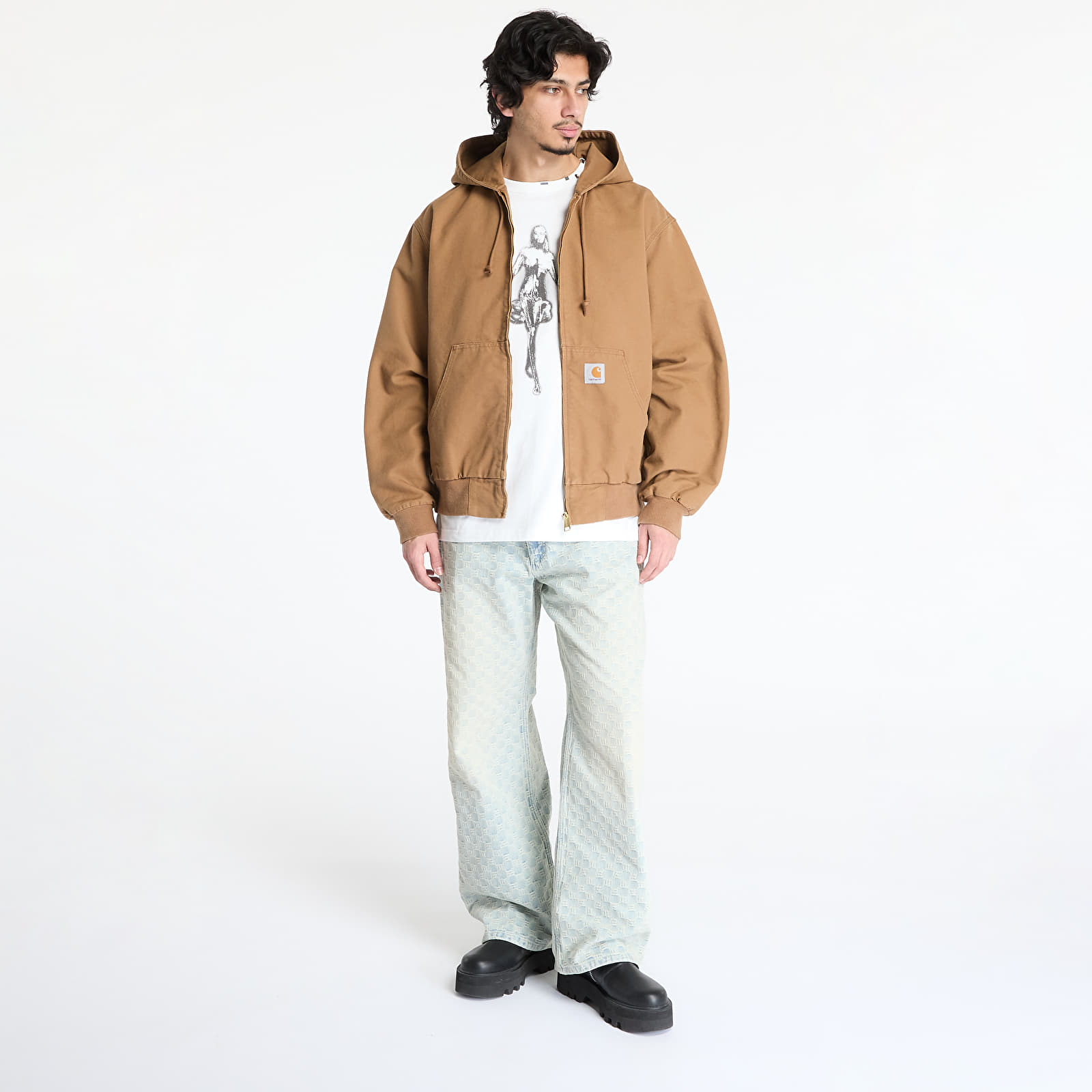 Herenjassen Carhartt WIP OG Active Jacket UNISEX Hamilton Brown Rinsed