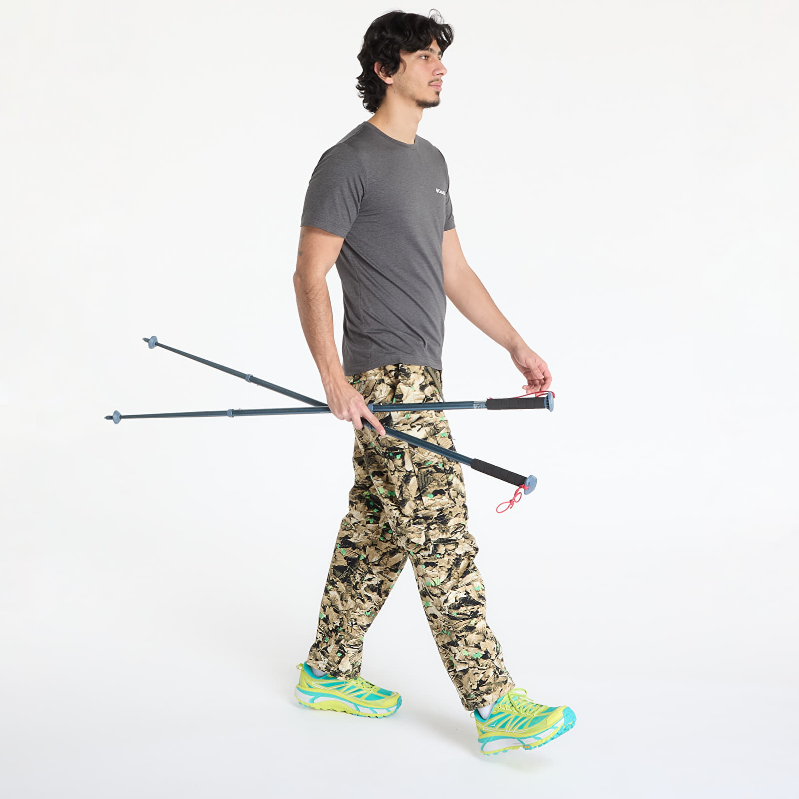 Heren T-shirts Columbia Kwick Hike™ Back Graphic Shortsleeve Tee Black Heather/ Linear View Multi