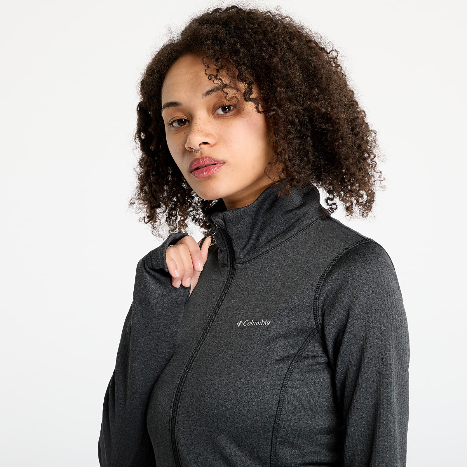 Women's Sweatshirts Columbia W Park View™ Grid Fleece Full Zip Black Heather