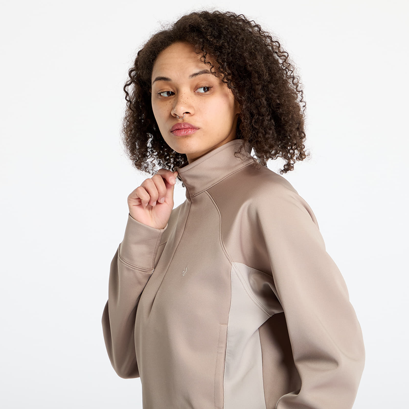 Naiste kampsunid Converse Cropped Fleece Turtleneck Vintage Cargo Sweatshirt Beige