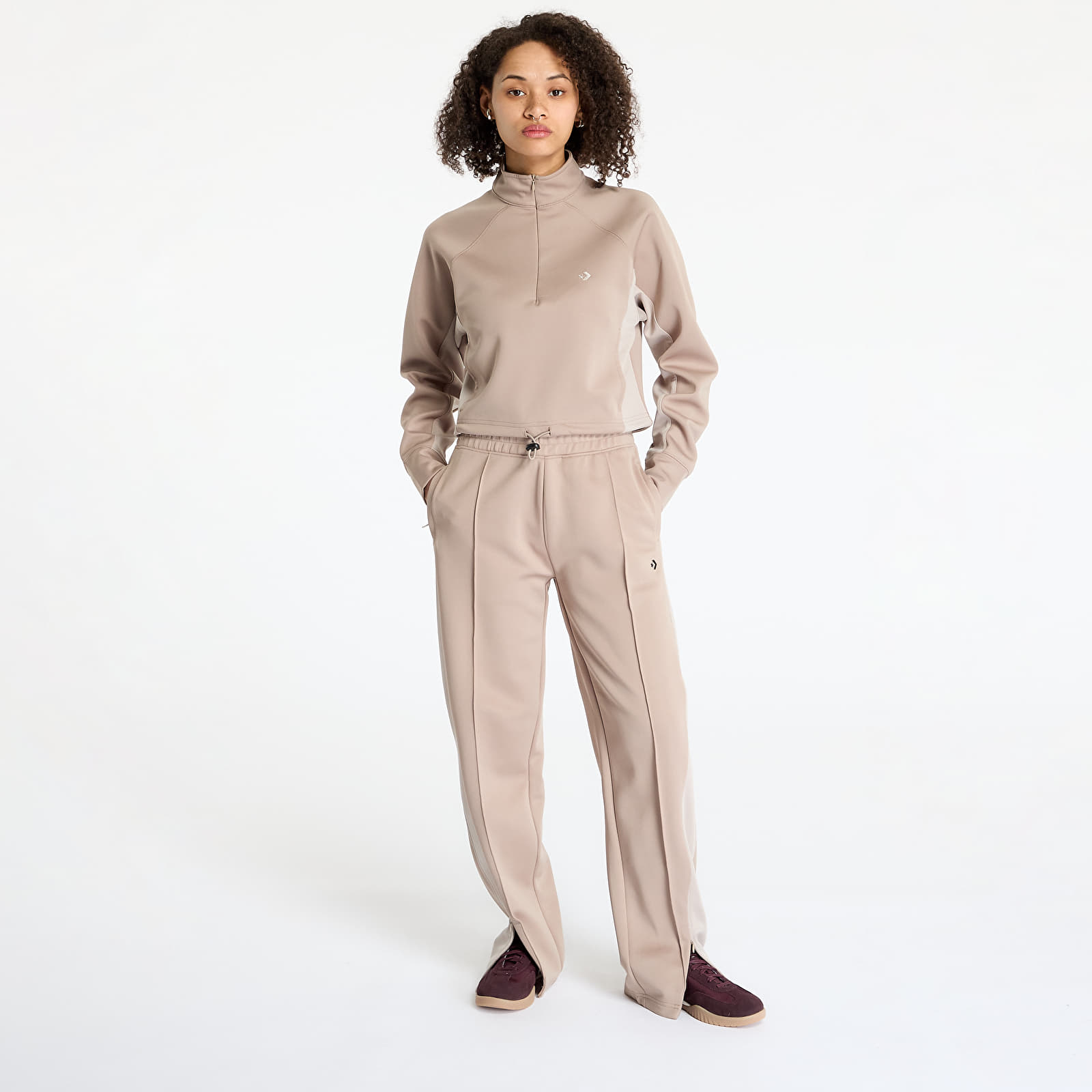 Naiste kampsunid Converse Cropped Fleece Turtleneck Vintage Cargo Sweatshirt Beige