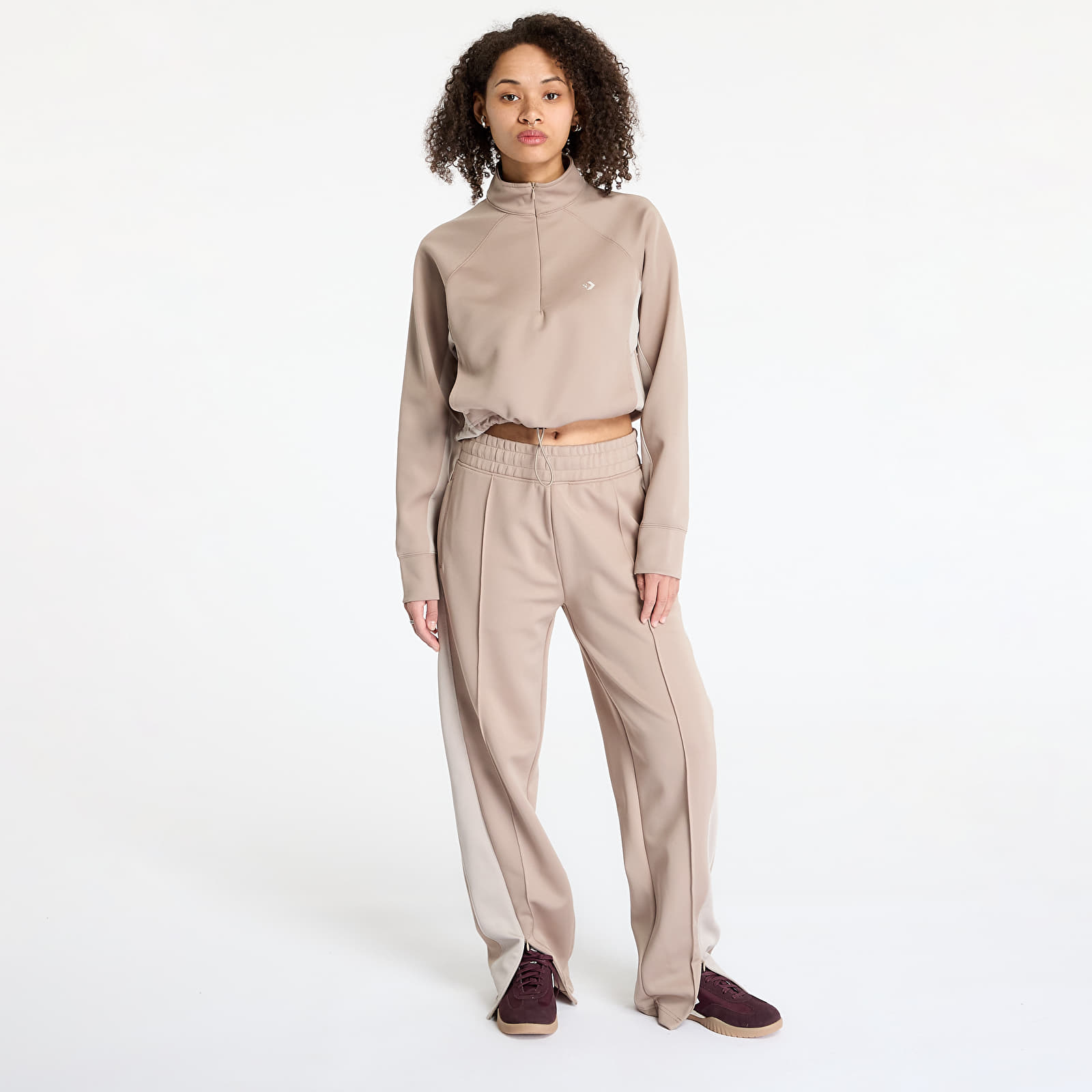Pantalones de chándal para mujer Converse Flared Track Vintage Cargo Pants Beige