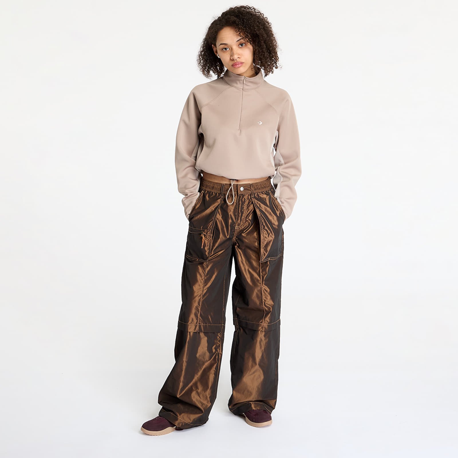 Women's Trousers Converse Water-Repellent Cargo Pants Brown
