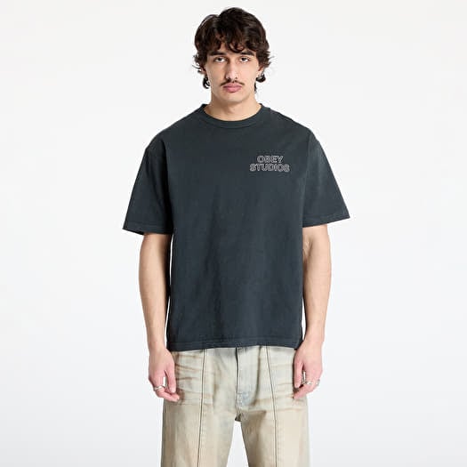 Tricou OBEY Studios Outline T-Shirt Pigment True Vintage Black