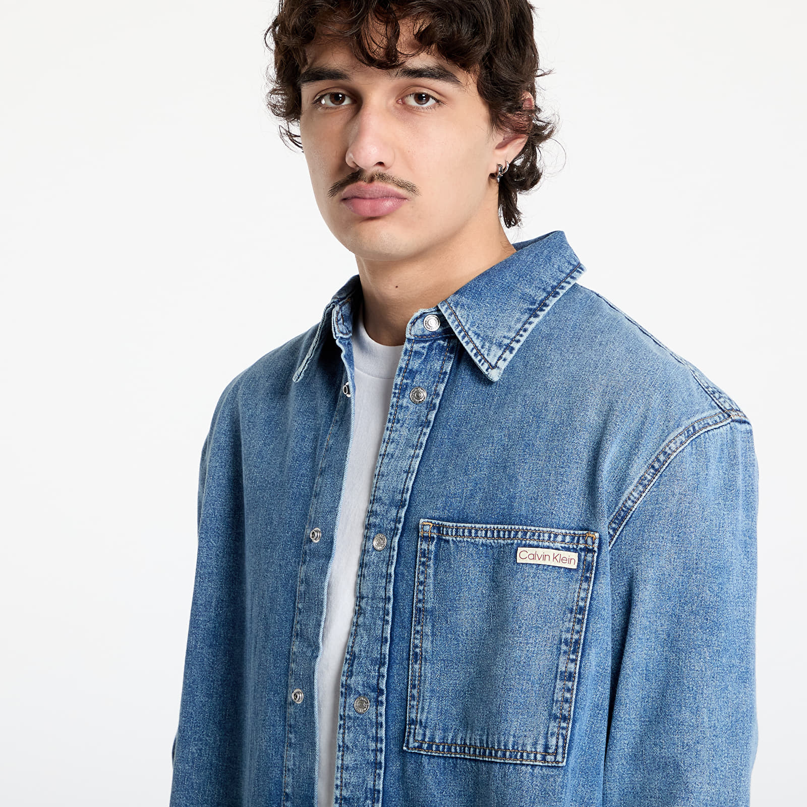 Camisas para hombre Calvin Klein Jeans Regular Denim Shirt Denim Light