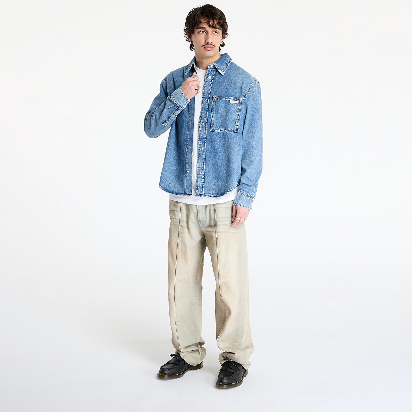 Camisas para hombre Calvin Klein Jeans Regular Denim Shirt Denim Light