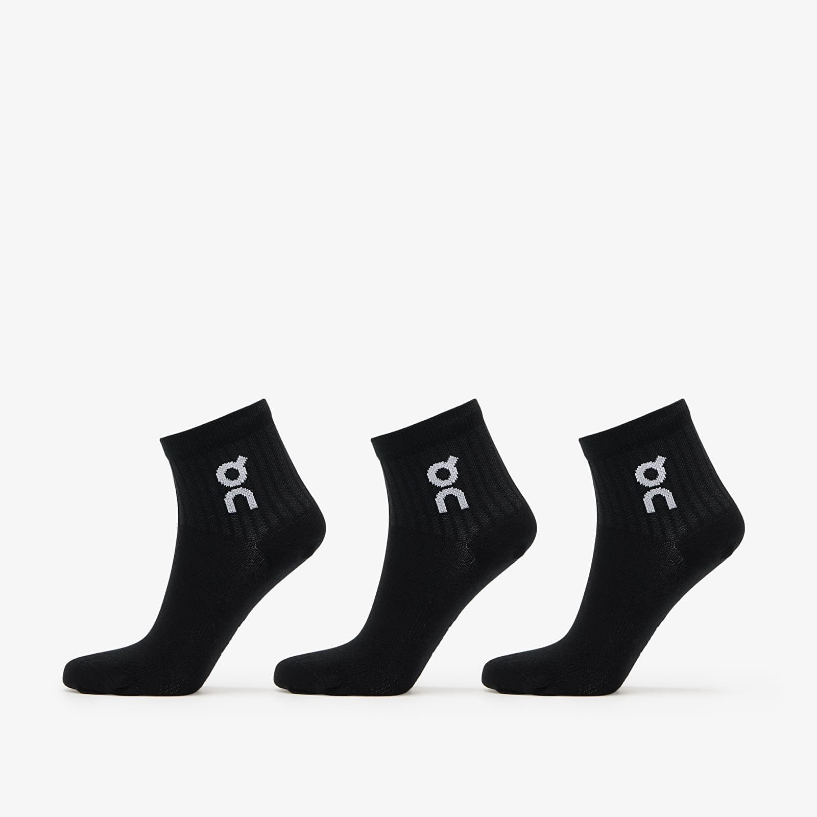 On Logo Sock Mid 3-Pack Black XS