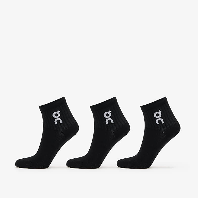 On Logo Sock Mid 3-Pack Black