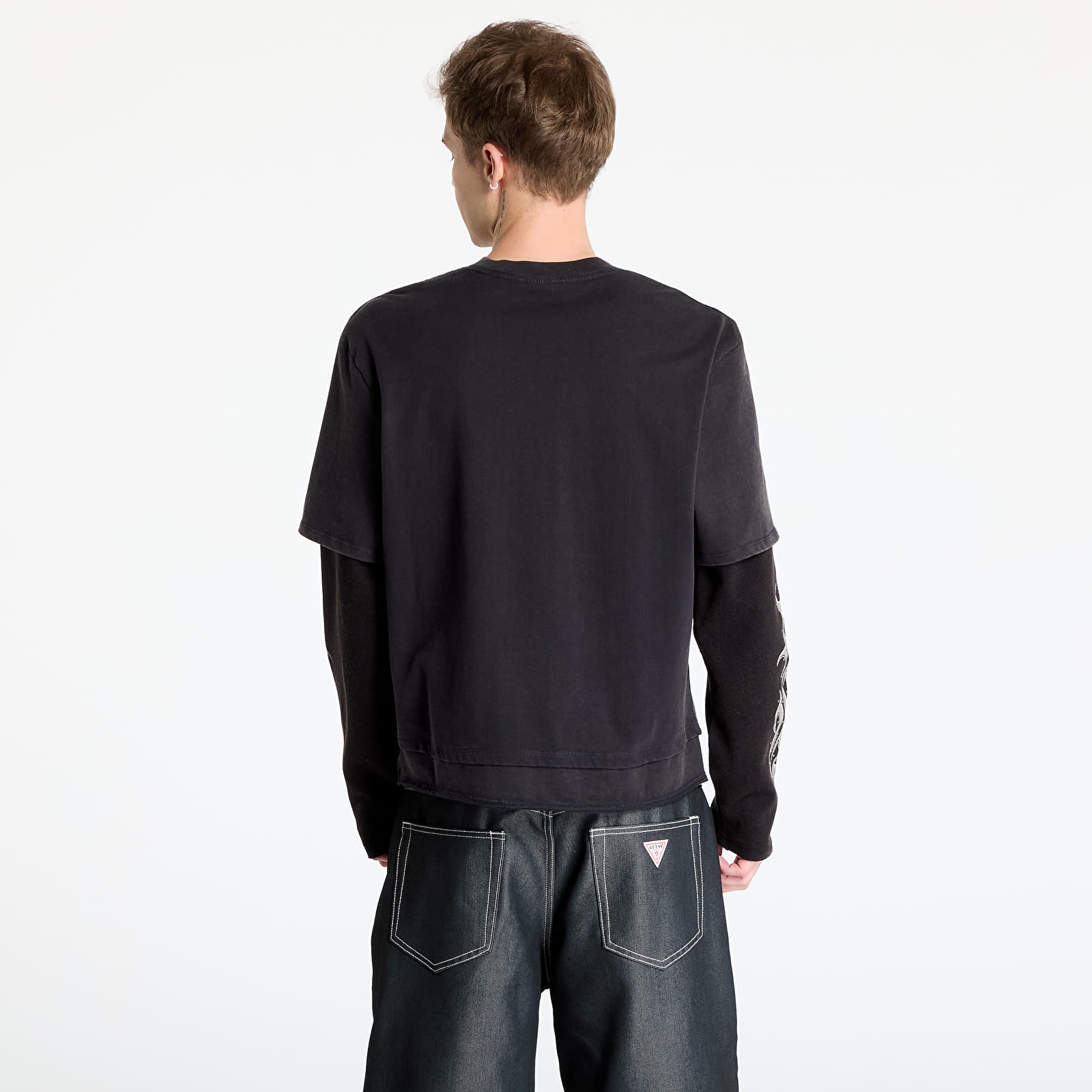 T-shirts Guess Originals Double Layered LS Tee Blue Graphite Multi
