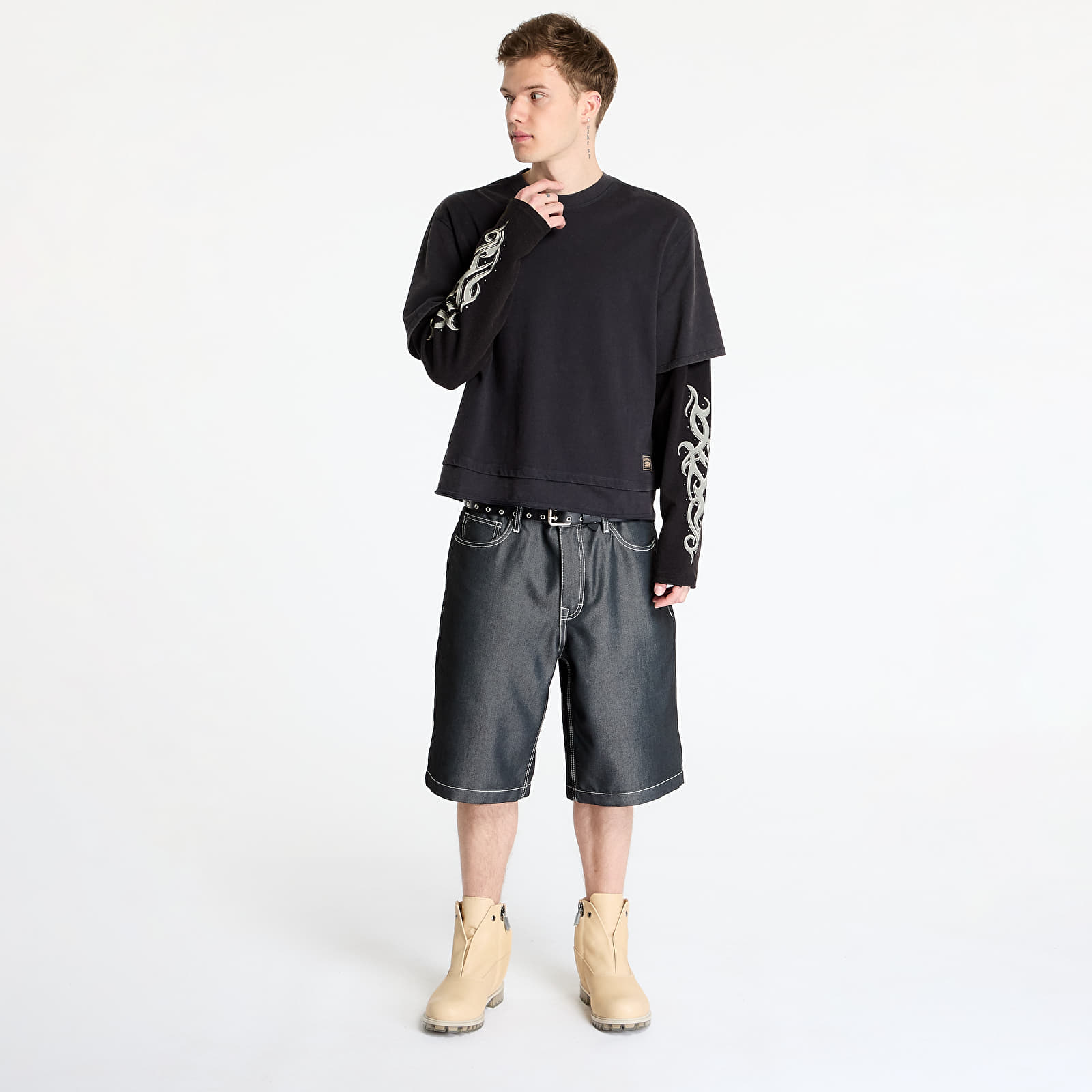 T-shirts Guess Originals Double Layered LS Tee Blue Graphite Multi