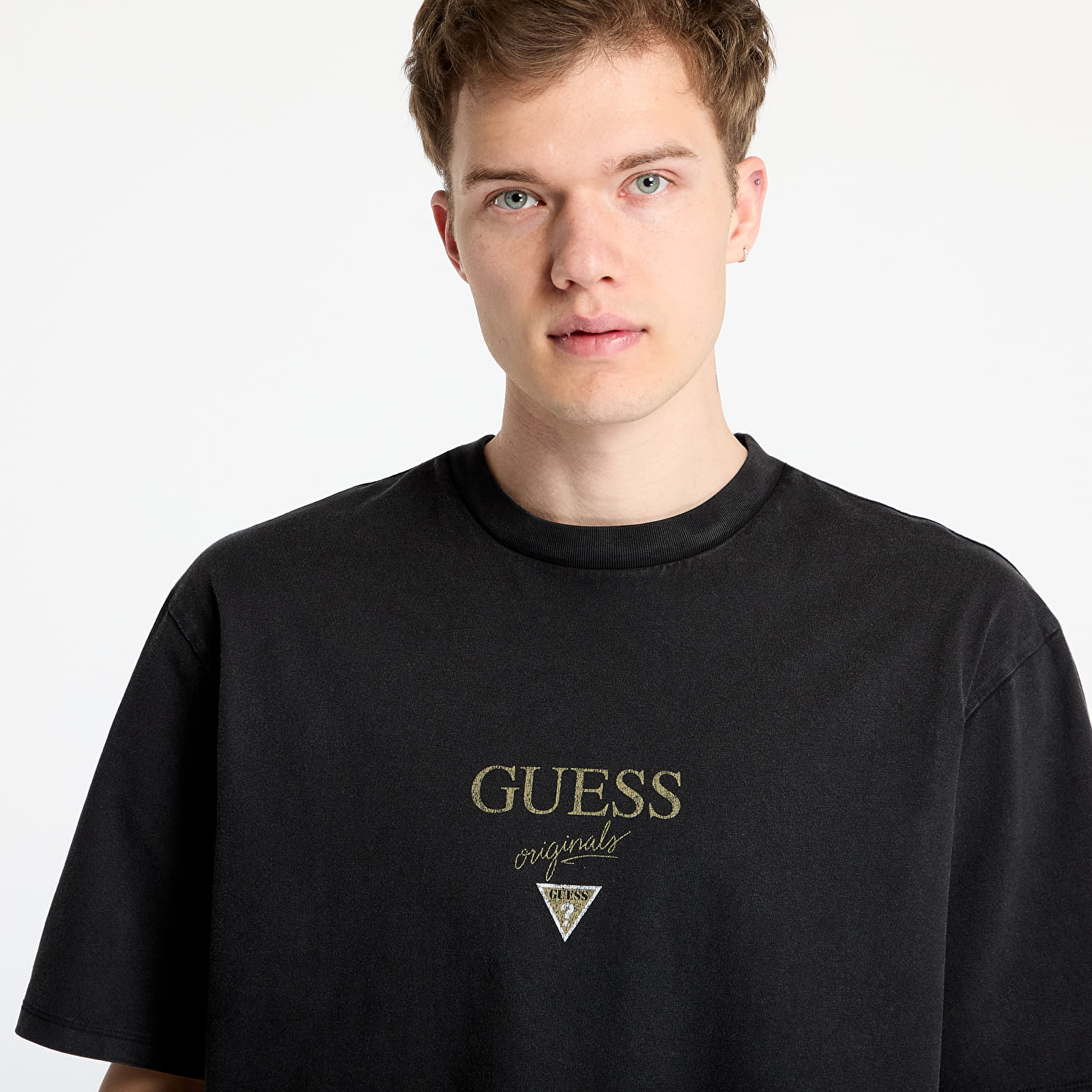 T-shirts GUESS Originals Go Printed Baker Logo Tee Jet Black Multi
