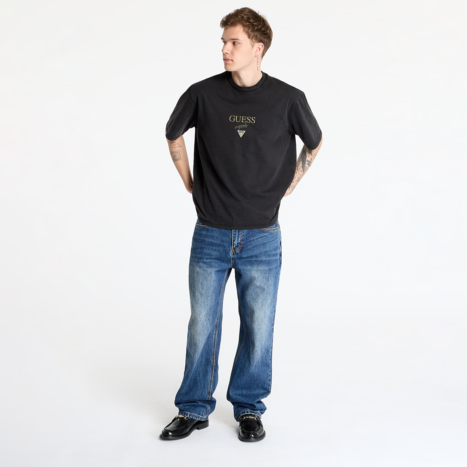 T-shirts GUESS Originals Go Printed Baker Logo Tee Jet Black Multi