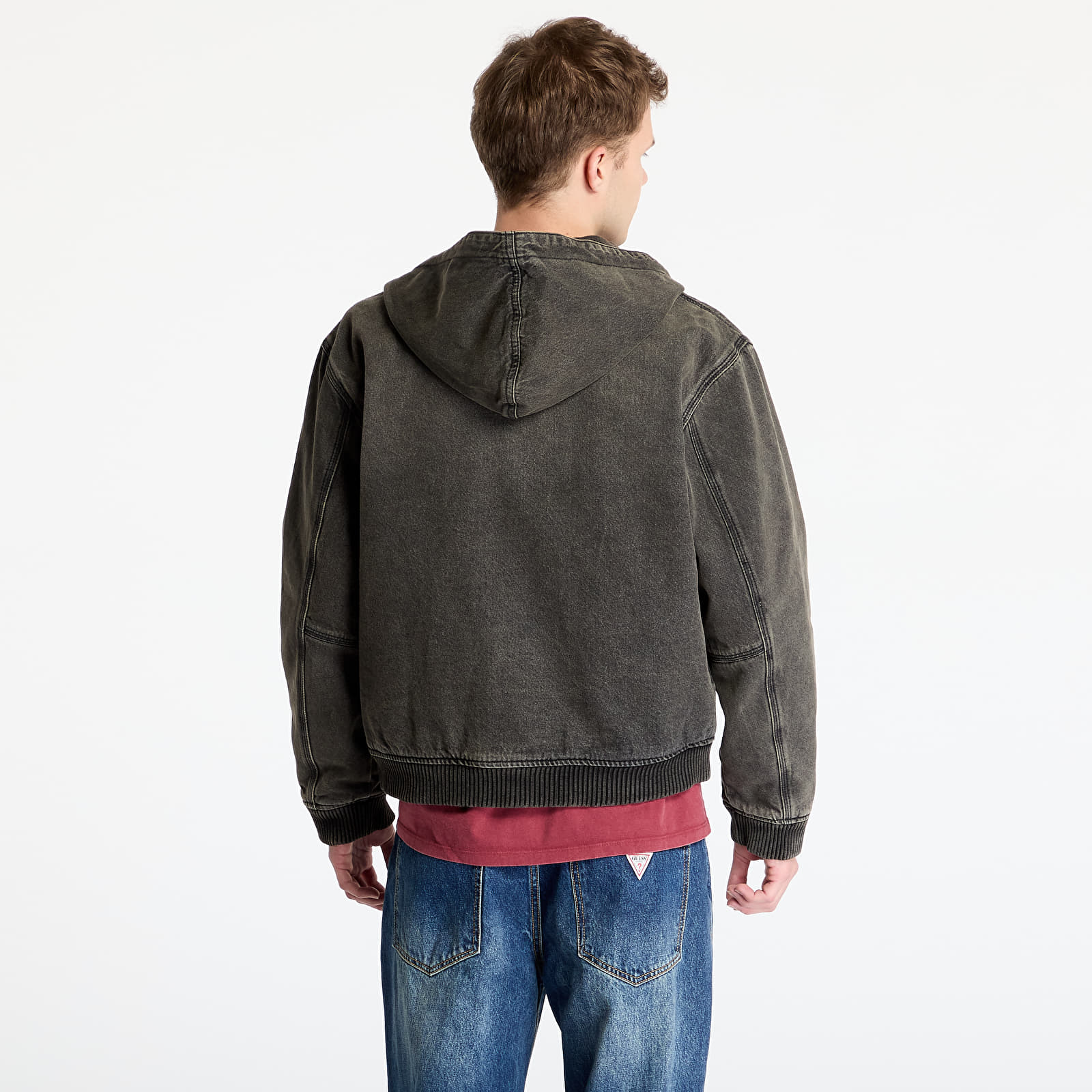 Joped Guess Originals Black Sanded Denim Hoodie Go Sanded Black Wash