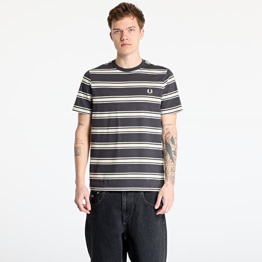 Tricou FRED PERRY Fine Stripe T-Shirt Anchor Grey