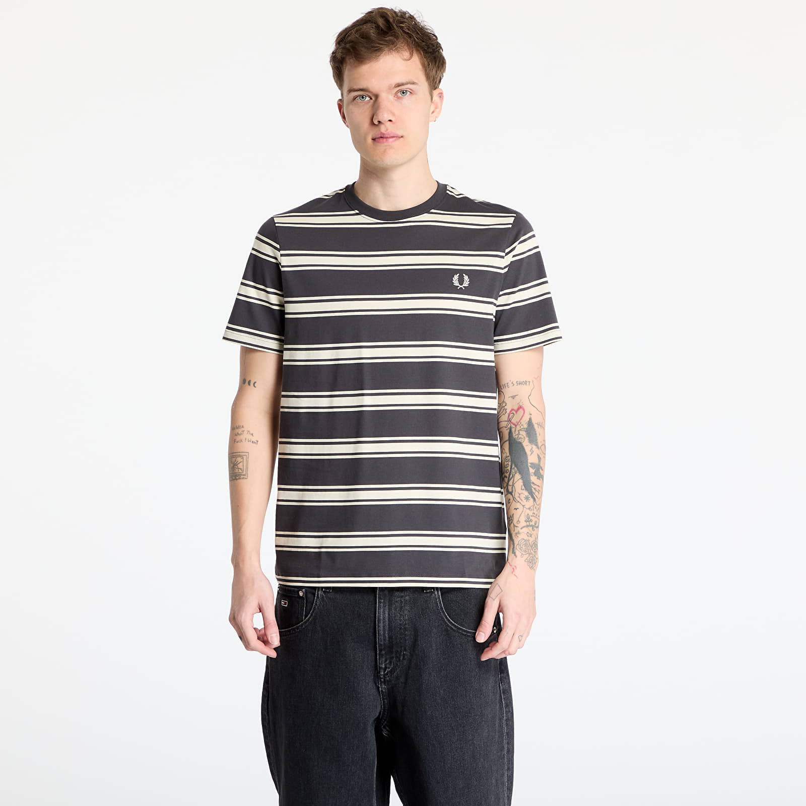 Camisetas hombre FRED PERRY Fine Stripe T-Shirt Anchor Grey
