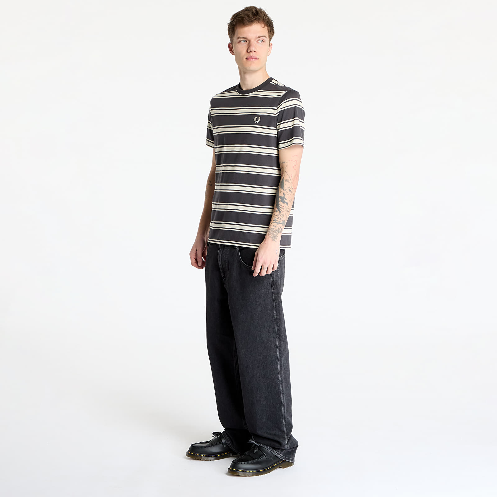 Camisetas hombre FRED PERRY Fine Stripe T-Shirt Anchor Grey
