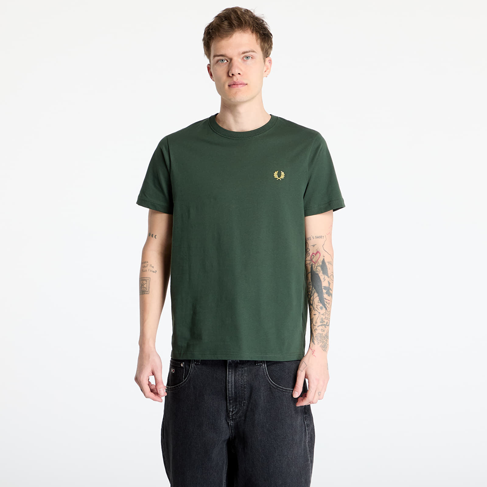 Men's T-shirts FRED PERRY Crew Neck T-Shirt Court Green