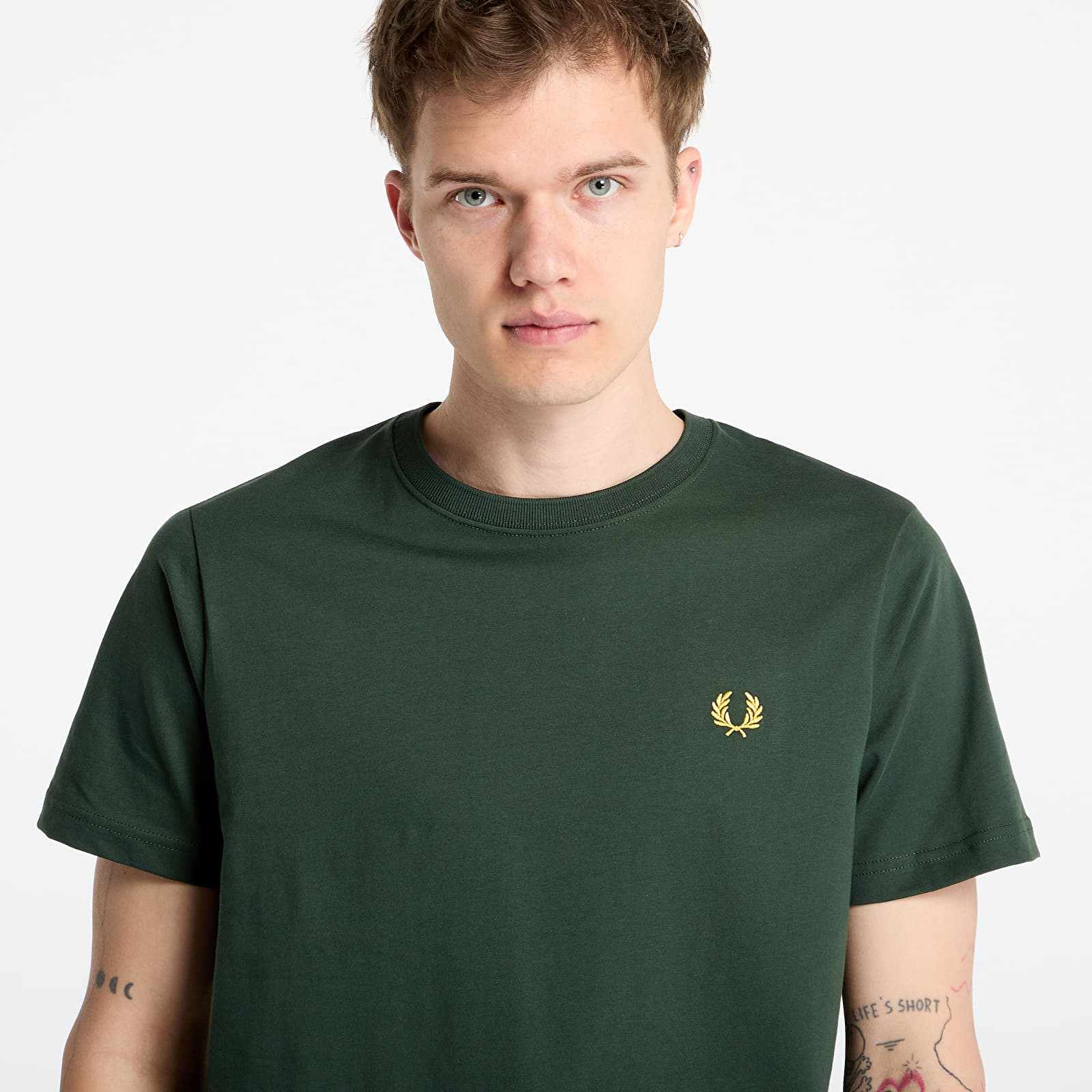 Men's T-shirts FRED PERRY Crew Neck T-Shirt Court Green