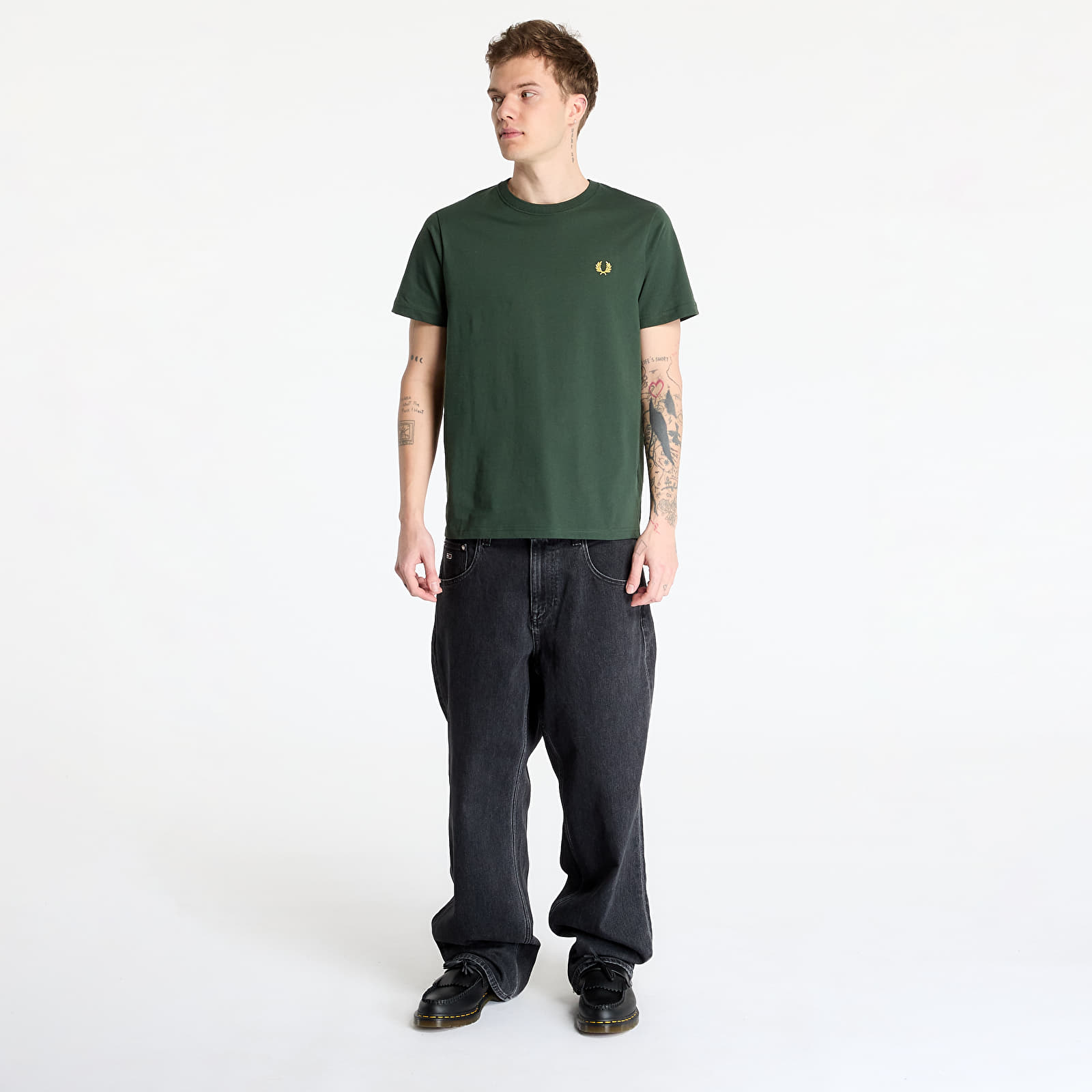 Men's T-shirts FRED PERRY Crew Neck T-Shirt Court Green