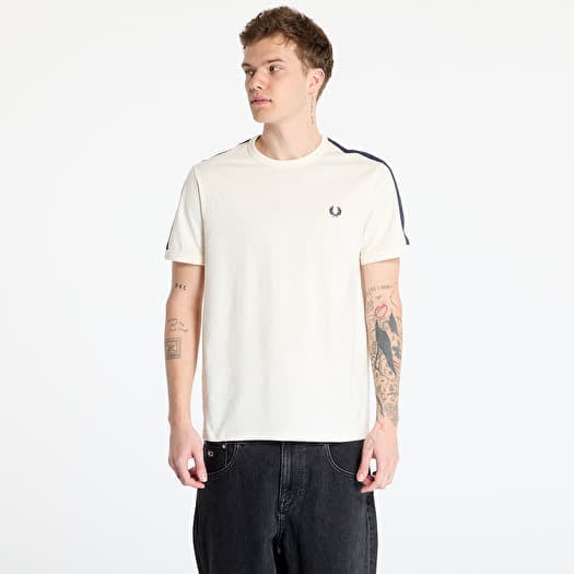 Tričko FRED PERRY Contrast Tape Ringer T-Shirt Ecru